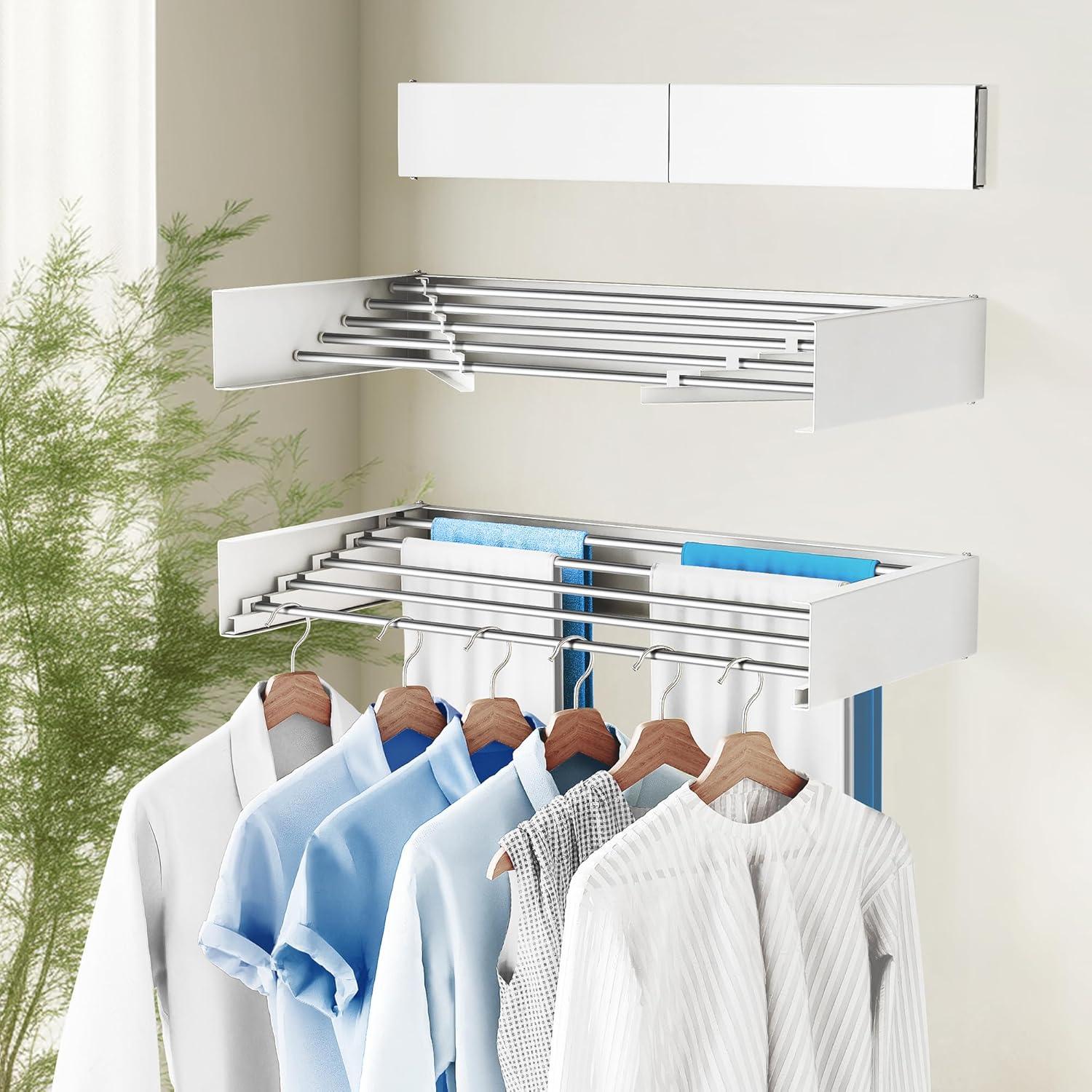 Estante Plegable para Secar Ropa BOQORAD 80 cm Blanco