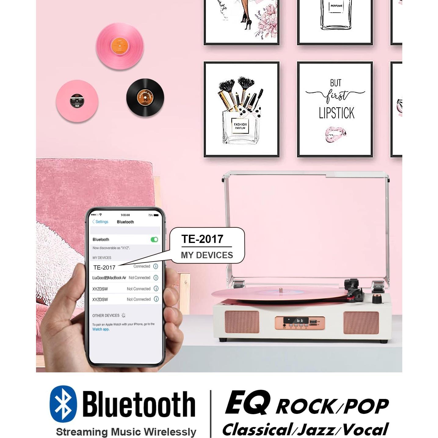 Reproductor de Vinilo Bluetooth DANFI AUDIO TE-2017 3 Velocidades