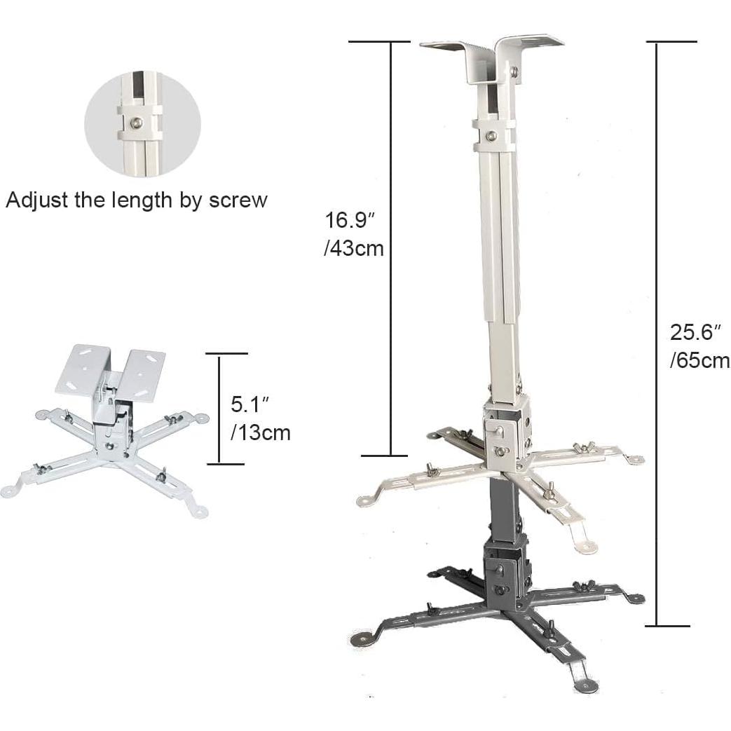 Soporte de Techo para Proyector Coret Ajustable Blanco 15 kg