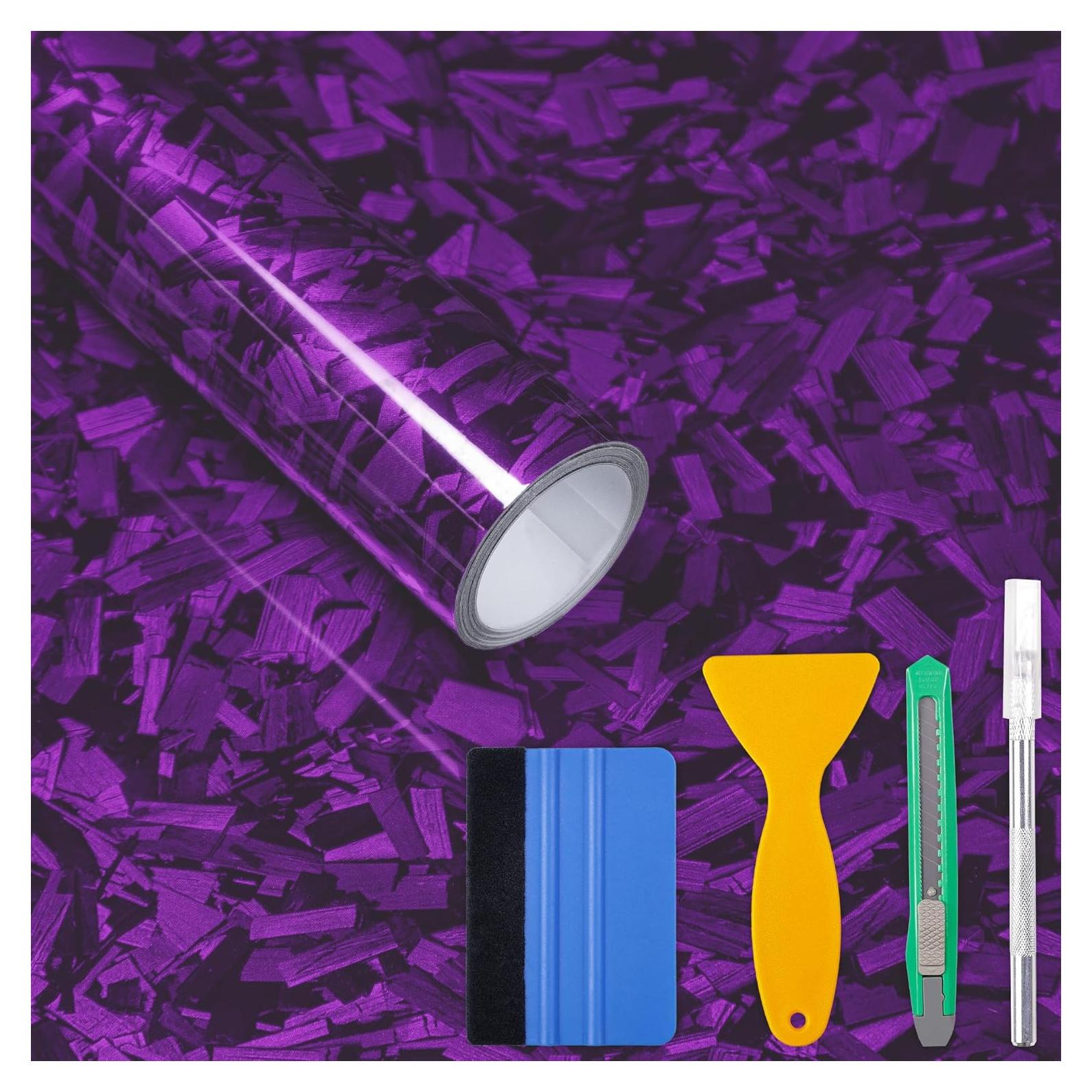 Envoltura de Vinilo Lypumso Carbono Forjado 1.5m Púrpura