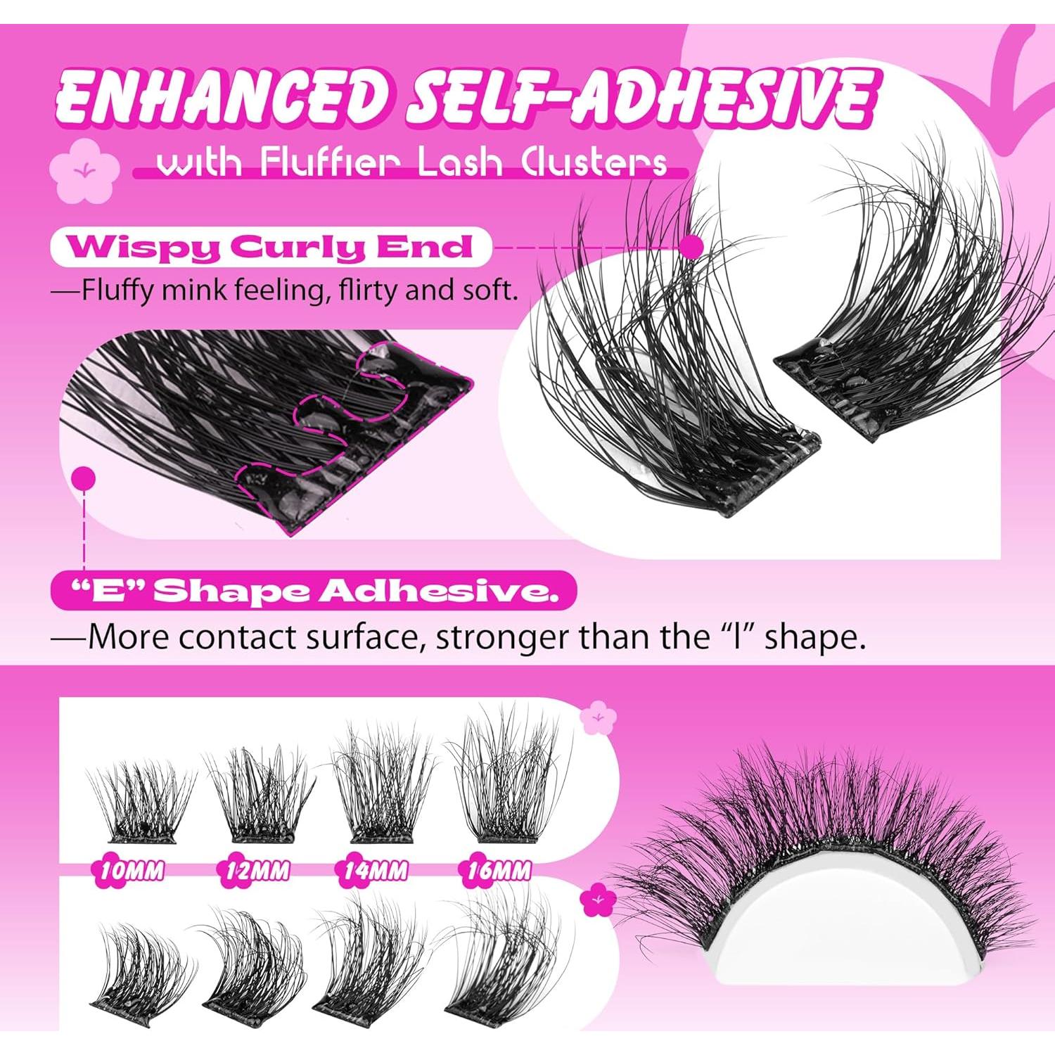 Grupos de Pestañas Autoadhesivas ALPHONSE 10-16mm Reutilizables