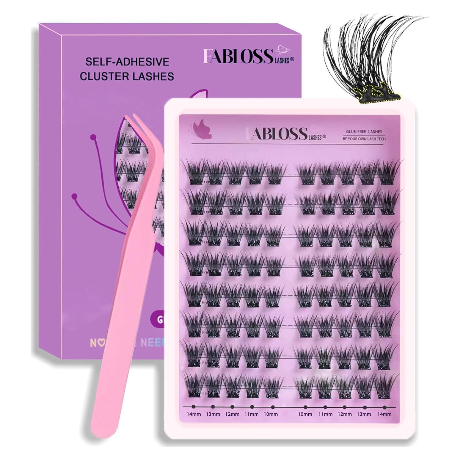 Pestañas Autoadhesivas Fabloss 80 Pcs Racimos Reutilizables