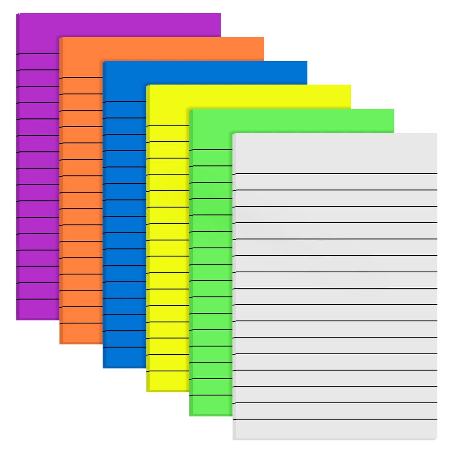 Notas Adhesivas Transparentes Yinder 6 Pack 10x15 cm Colores Brillantes