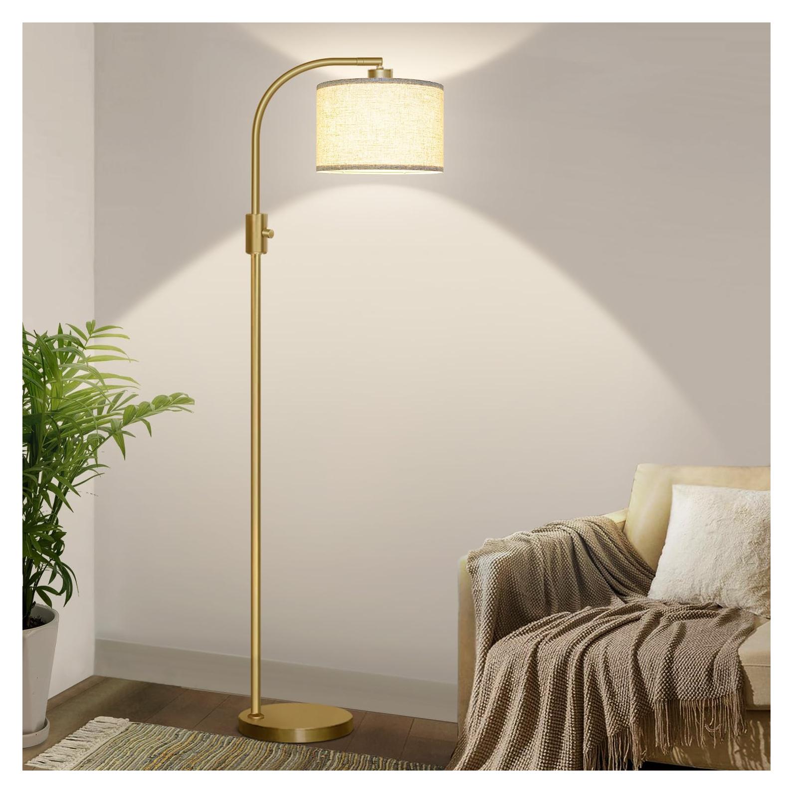 Lámpara de Pie Dimmable Nintiue Dorada 1200 Lúmenes LED