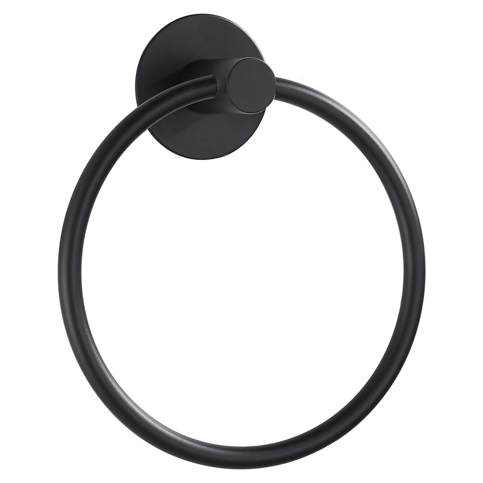 Anillo de Toalla Autoadhesivo GERUIKE Acero Inoxidable Negro