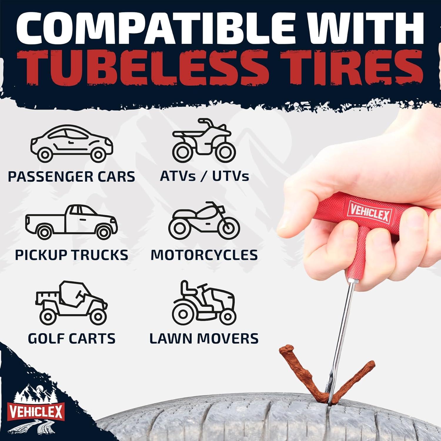 Kit de Reparación de Neumáticos Vehiclex - 30 Piezas Marrón