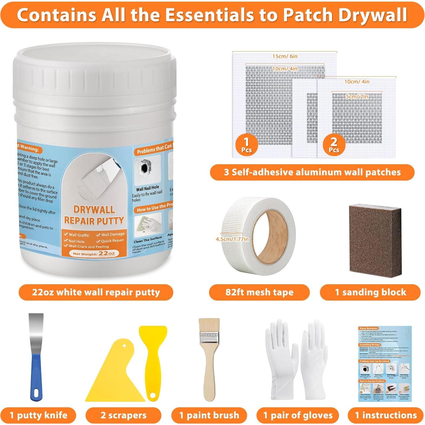 Kit de Reparación de Paredes Drywall LifeisLuck 22oz Masilla