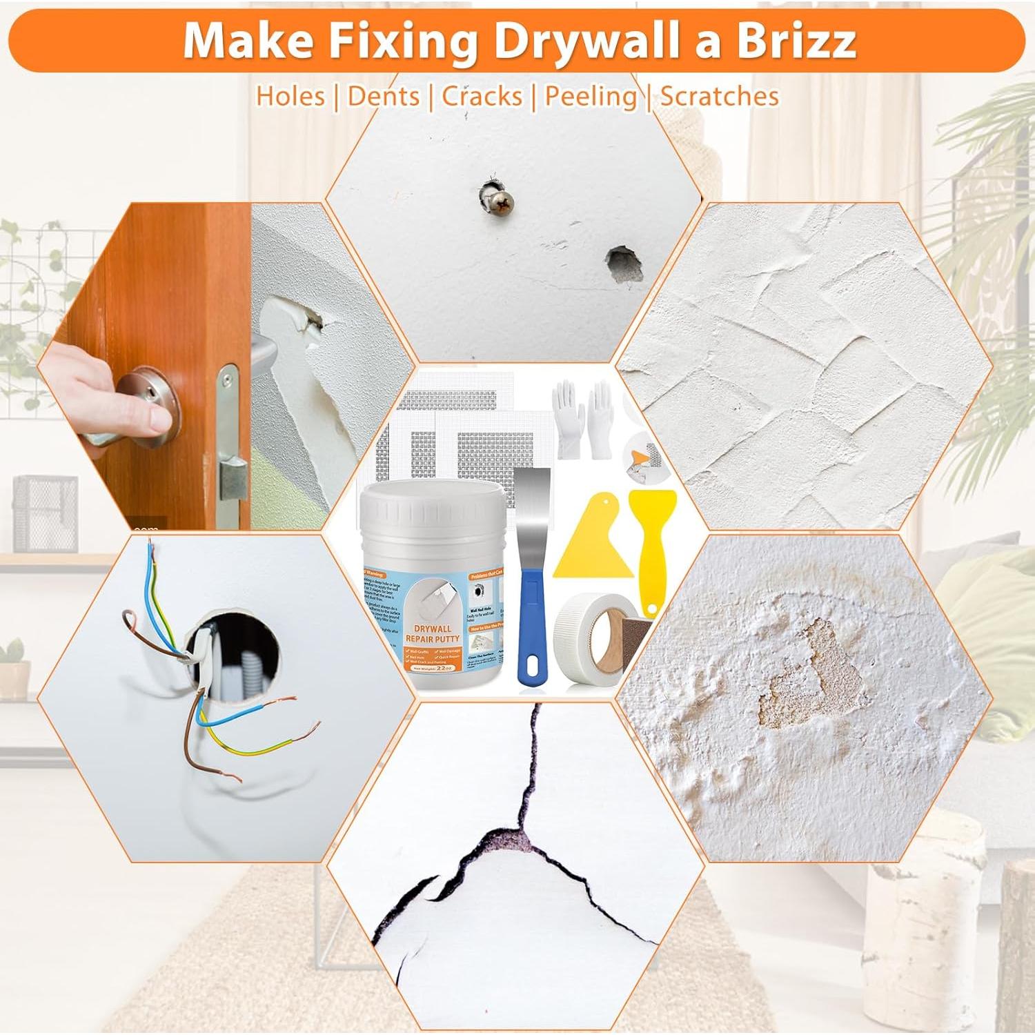 Kit de Reparación de Paredes Drywall LifeisLuck 22oz Masilla