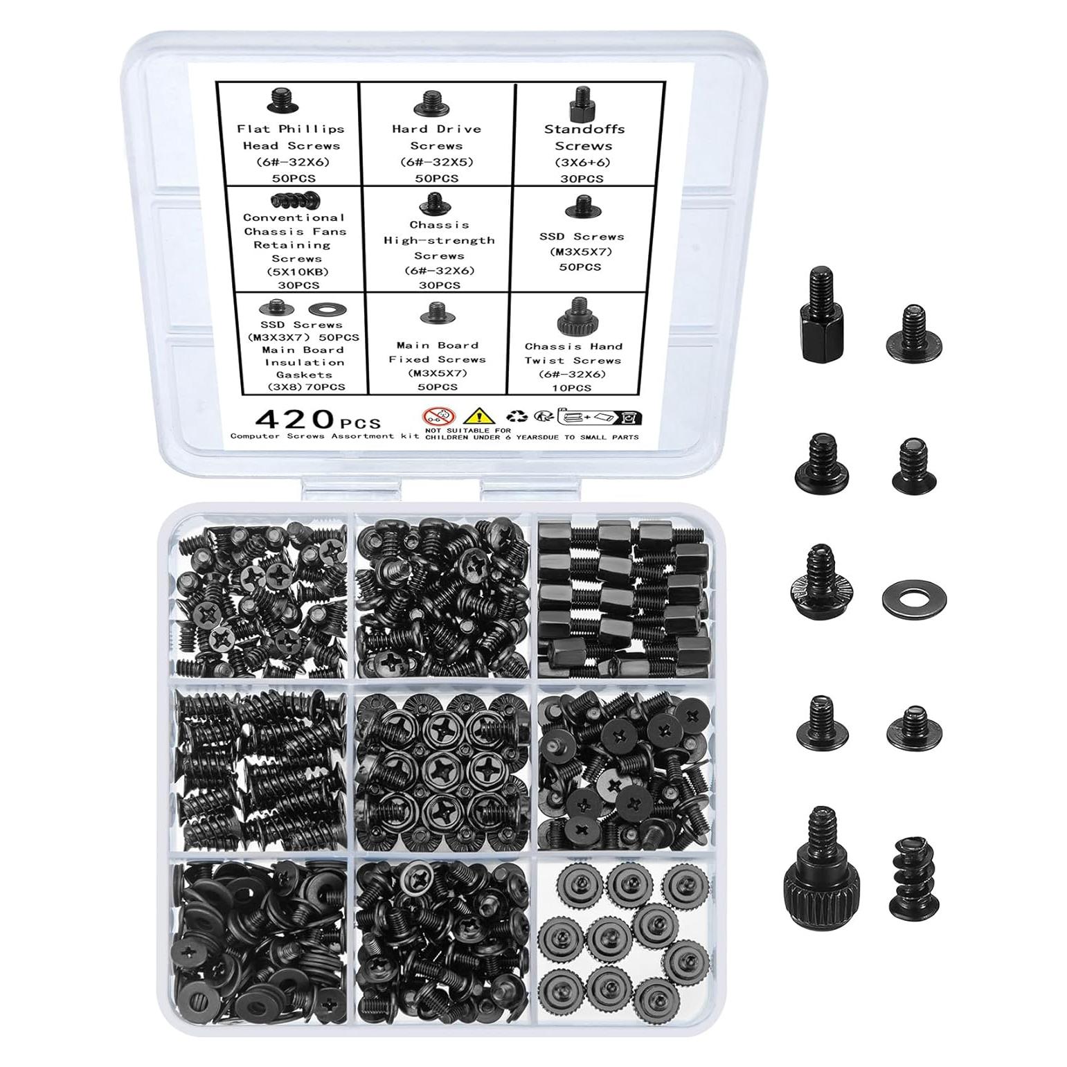 Kit de Tornillos para Computadora 420 Pcs WJLSKJ - Reemplazo y Reparación