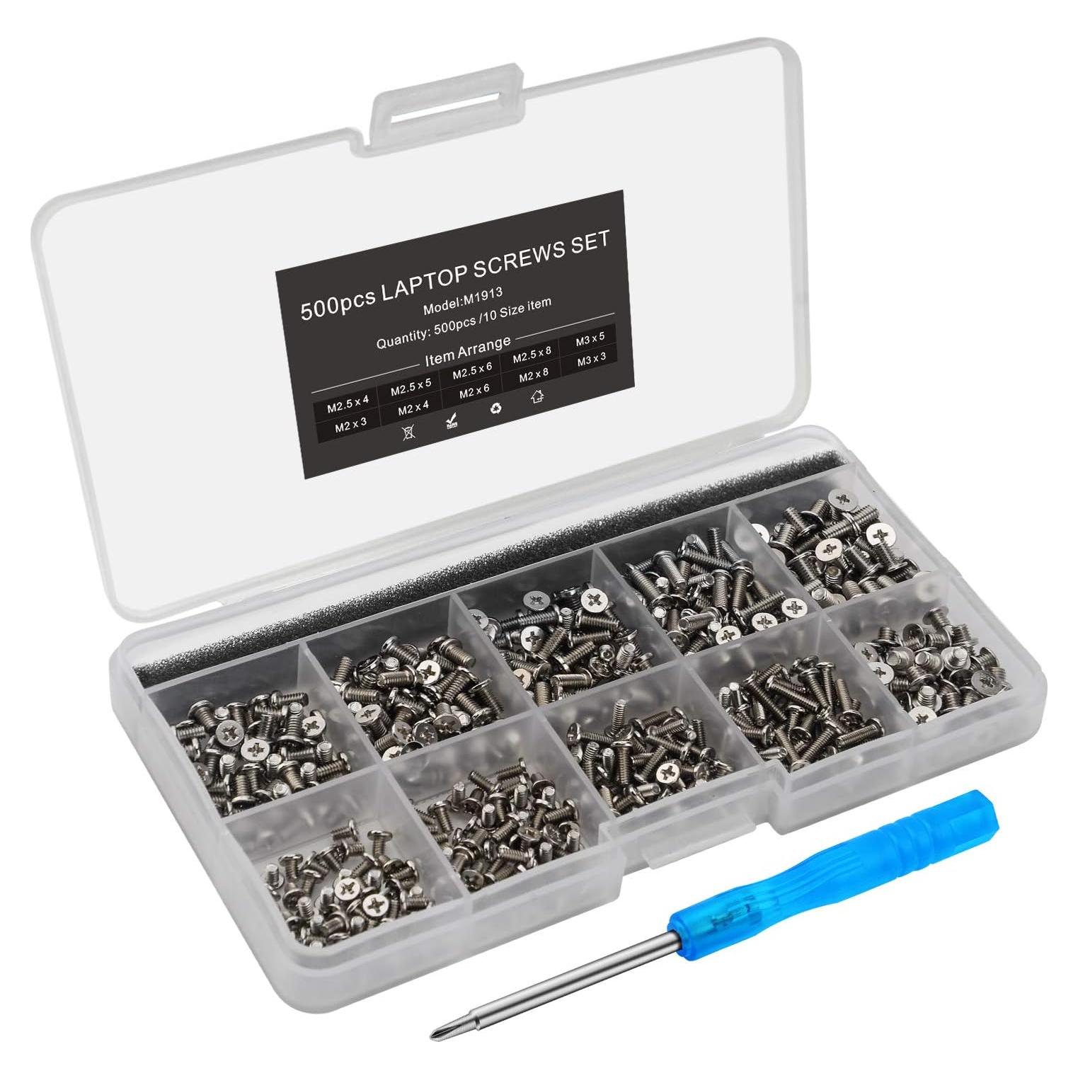 Kit de Tornillos para Laptop Mcsher 500 Piezas Phillips