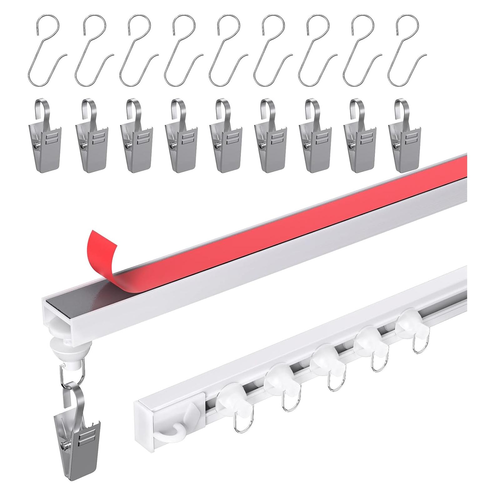 Riel de Cortina Adhesivo KOBRICH 2.99m Flexible Sin Taladrar