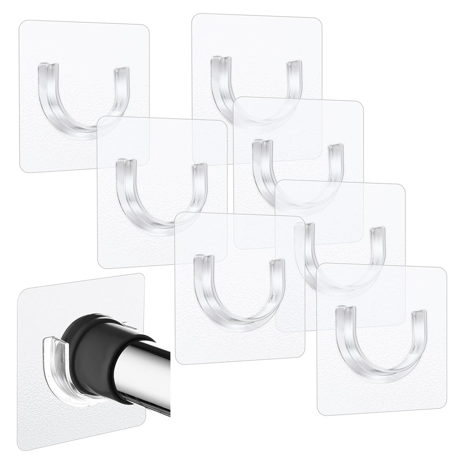 Soporte de Varilla de Cortina de Ducha Adhesivo Sibba 8 Pcs