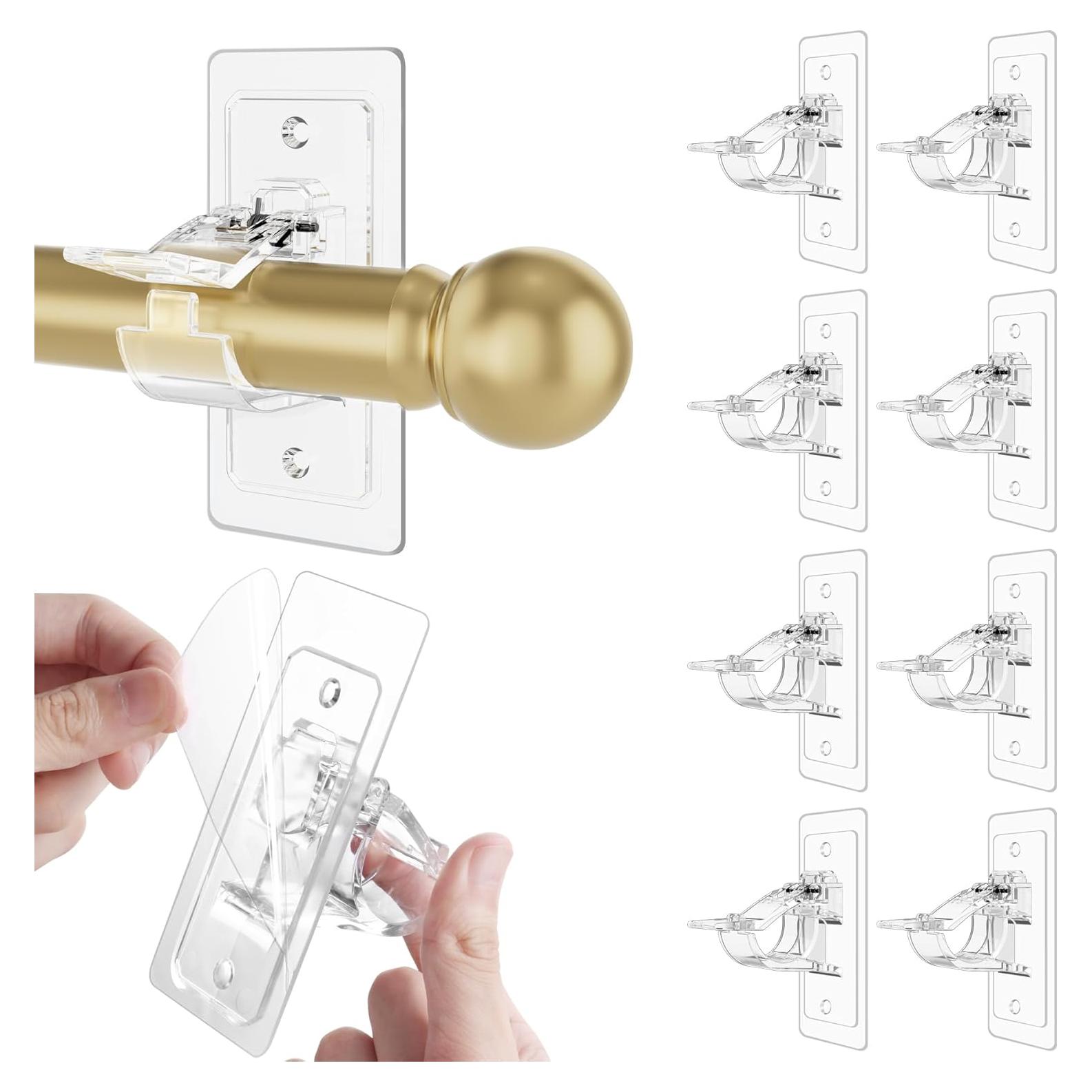 Soportes Adhesivos para Varillas de Cortina Goabroa - Paquete de 8