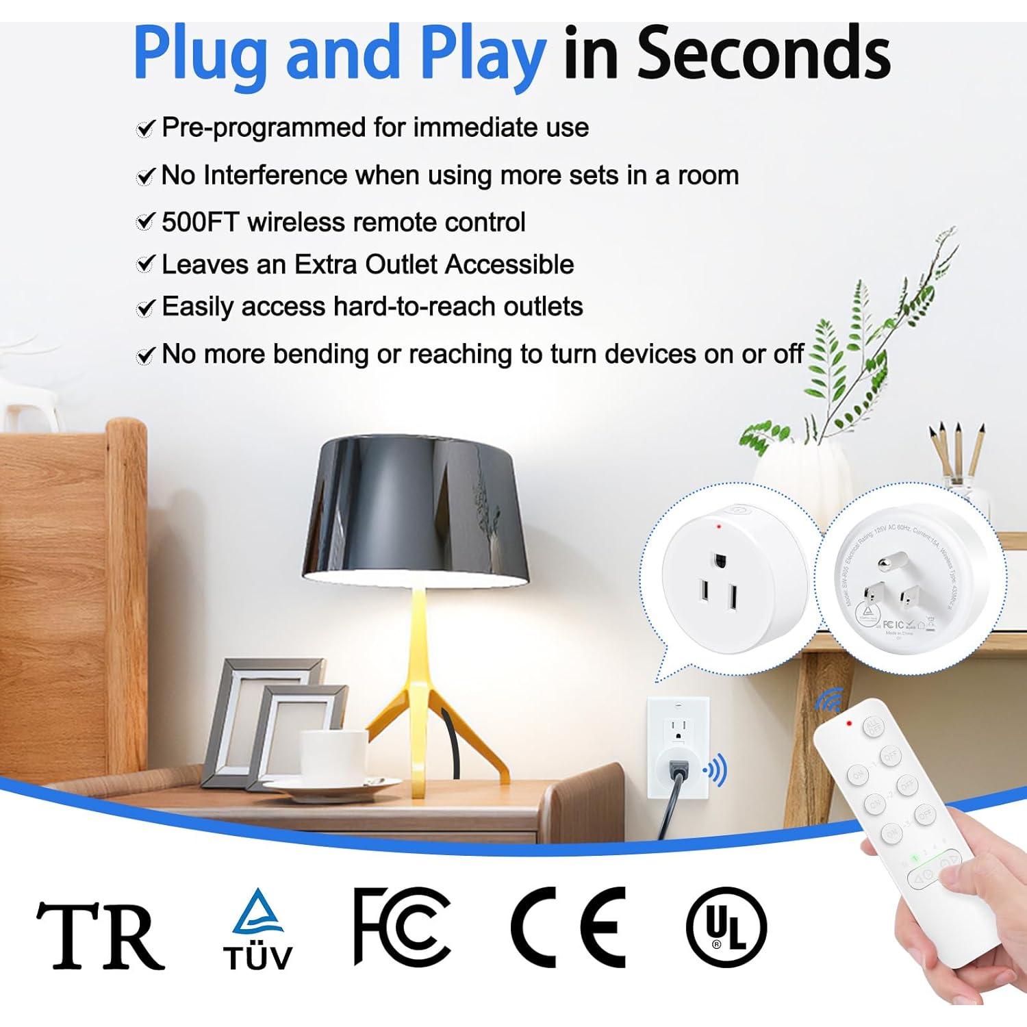 Enchufe de Control Remoto GREENCYCLE 15A 1500W Temporizador