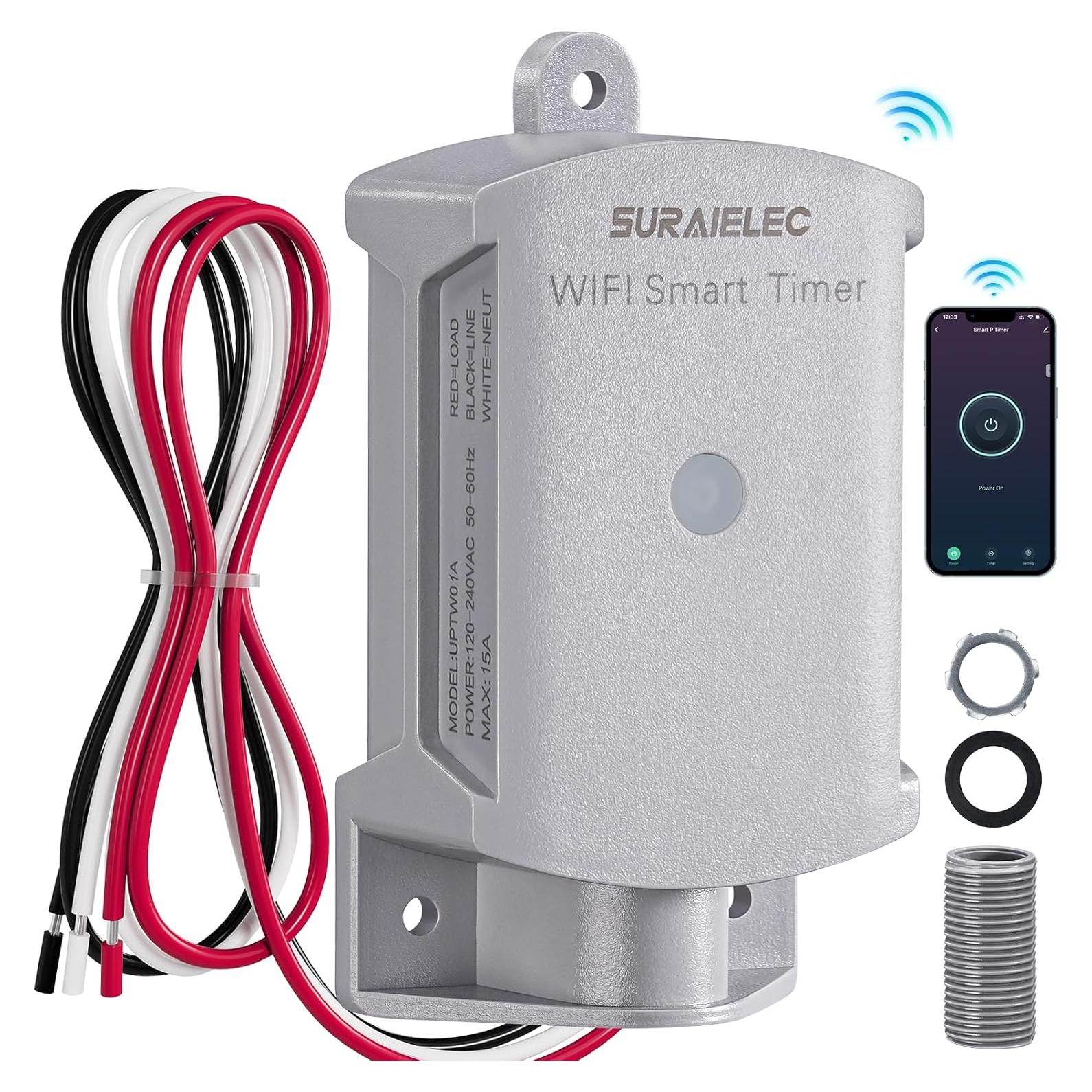 Temporizador Inteligente WiFi SURAIELEC 15A 120V Impermeable