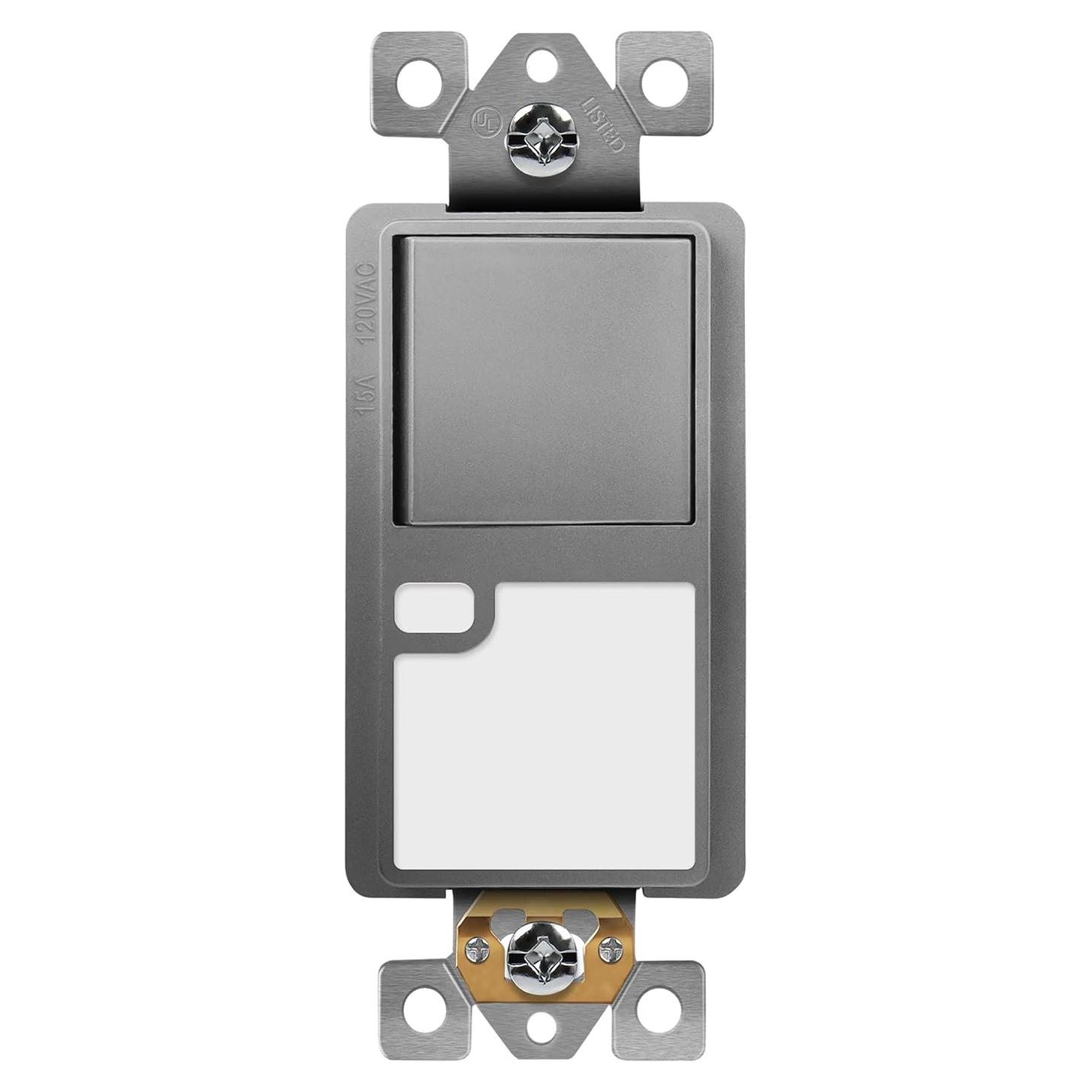 Interruptor de Luz Guía TOPGREENER TGLS315-SG 3 Vías Gris