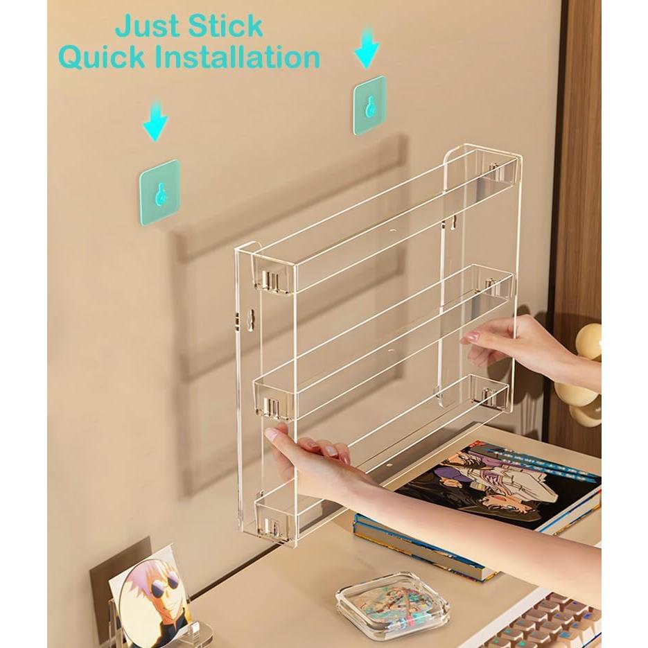 Organizador de Maquillaje YIEZI 3 Capas Acrílico Montado en Pared