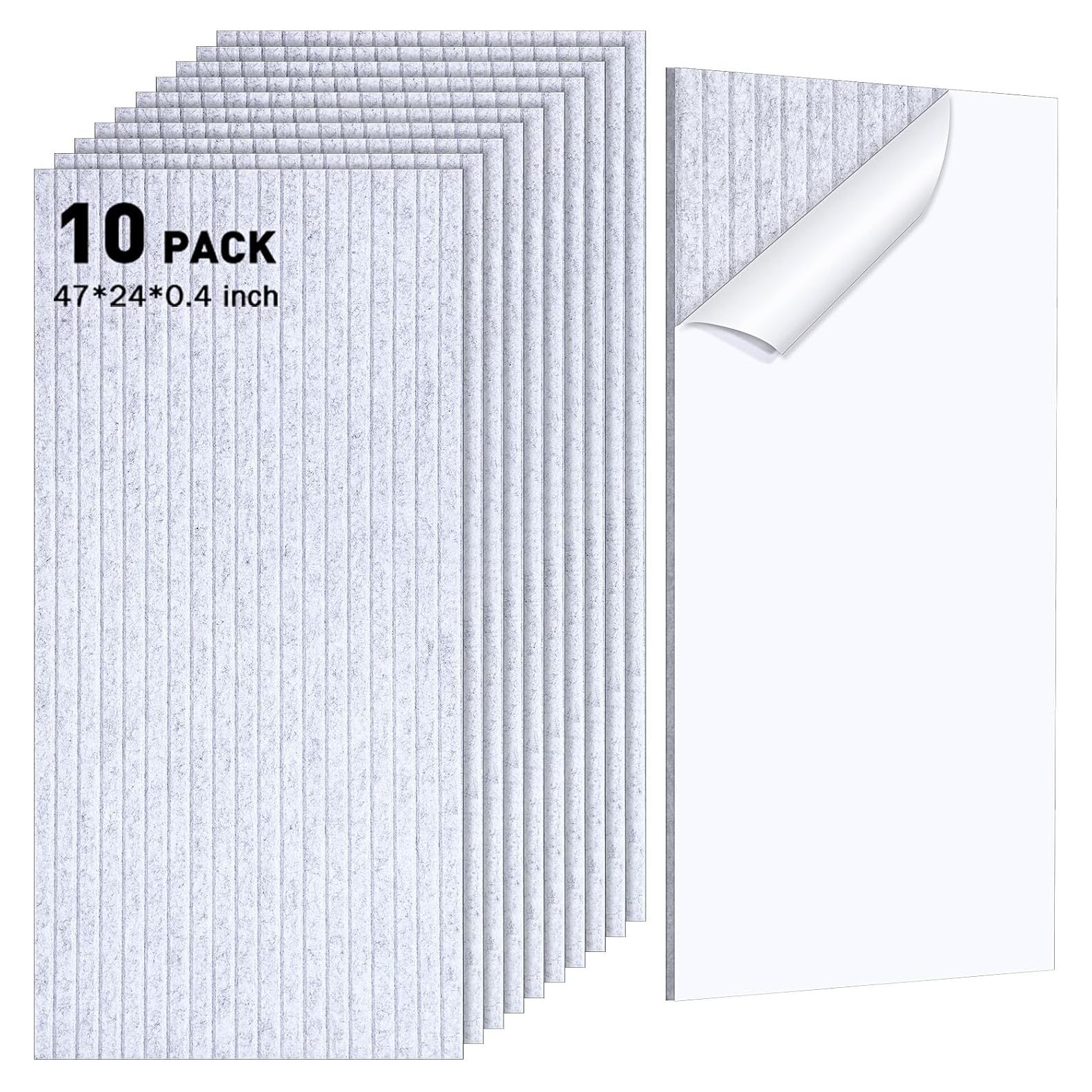 Paquete de 10 Paneles Acústicos Aislantes 119.4x60.9cm Gris Claro