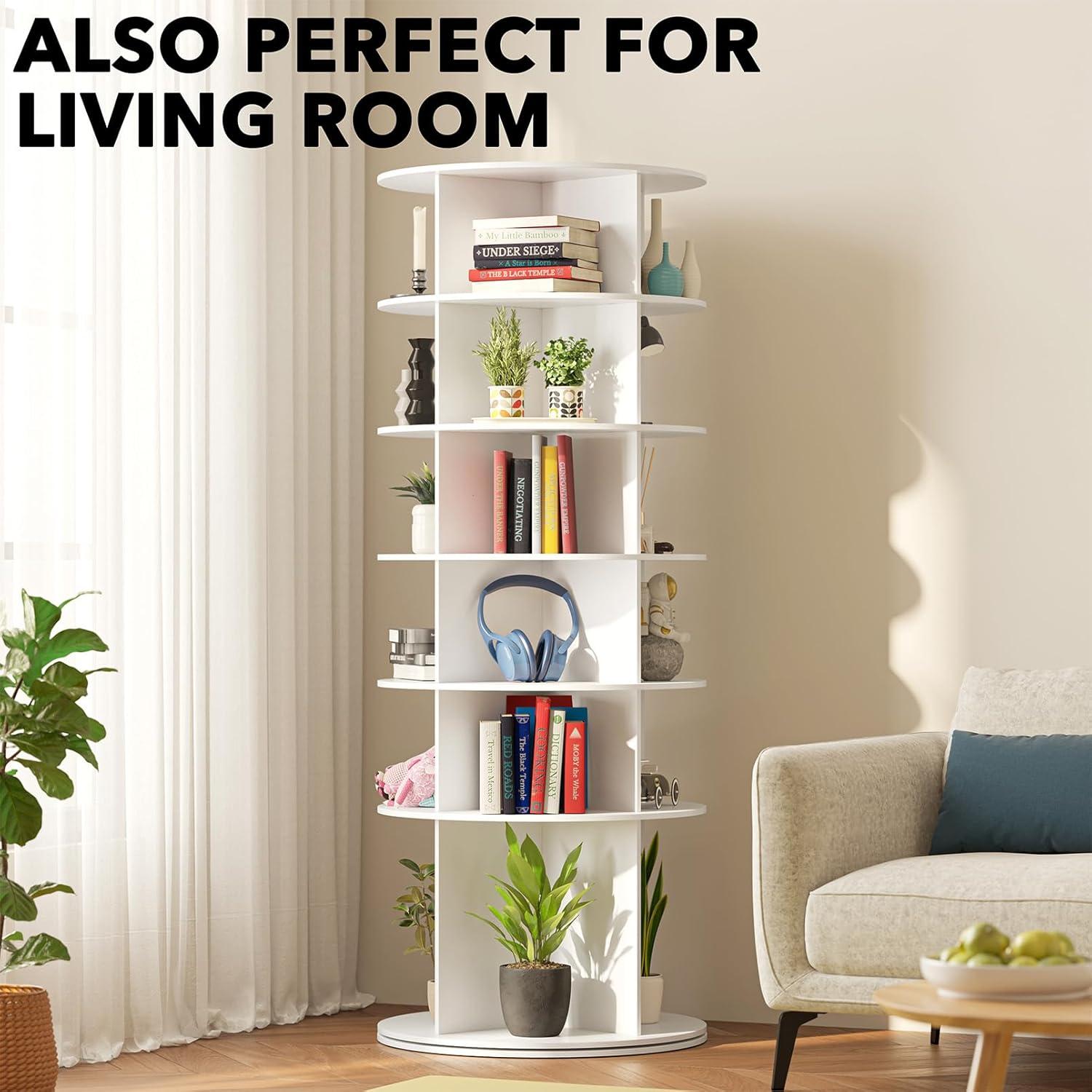 Estante de Zapatos Rotativo SpaceAid 6 Niveles Blanco 153.7 cm