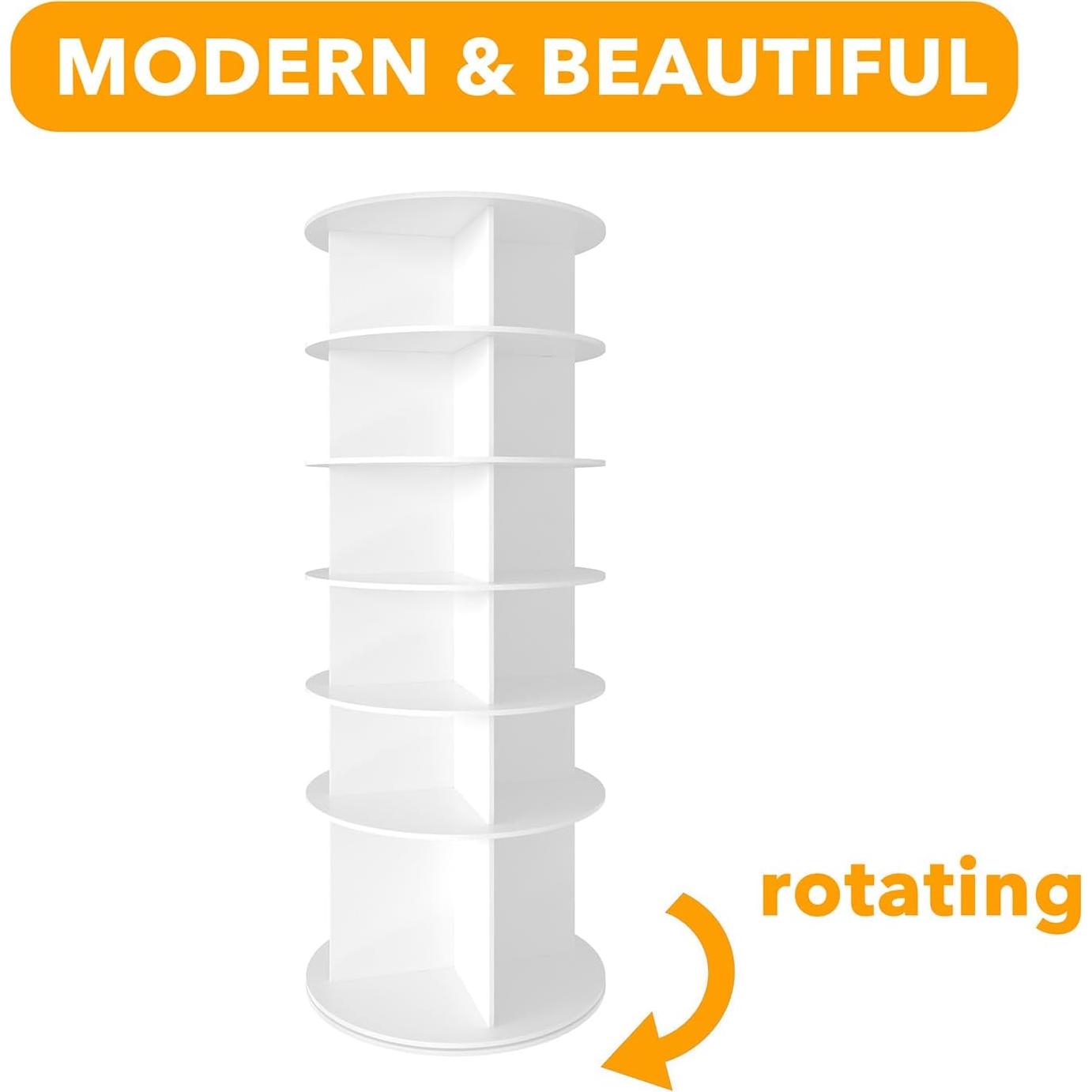 Estante de Zapatos Rotativo SpaceAid 6 Niveles Blanco 153.7 cm