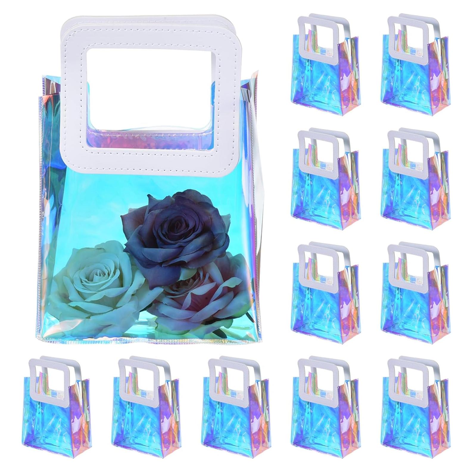 PATIKIL Paquete de 20 Bolsas de Regalo Holográficas 18x10x20 cm