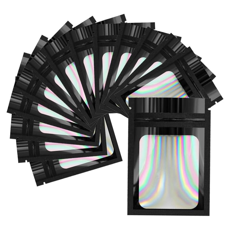 Bolsas Holográficas Mylar 4CP 10x15 cm 100 Pcs a Prueba de Olores