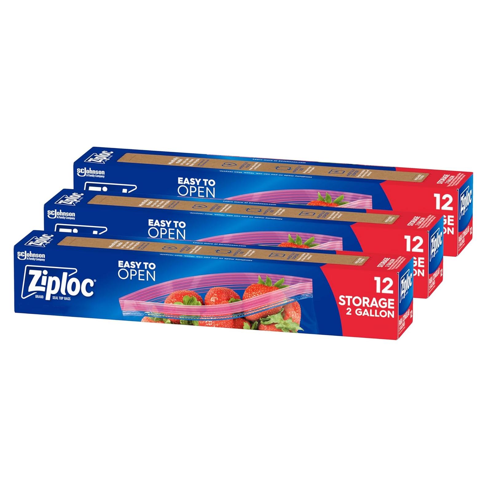 Bolsas de Almacenamiento Ziploc 2 Galones 36 Unidades Reutilizables