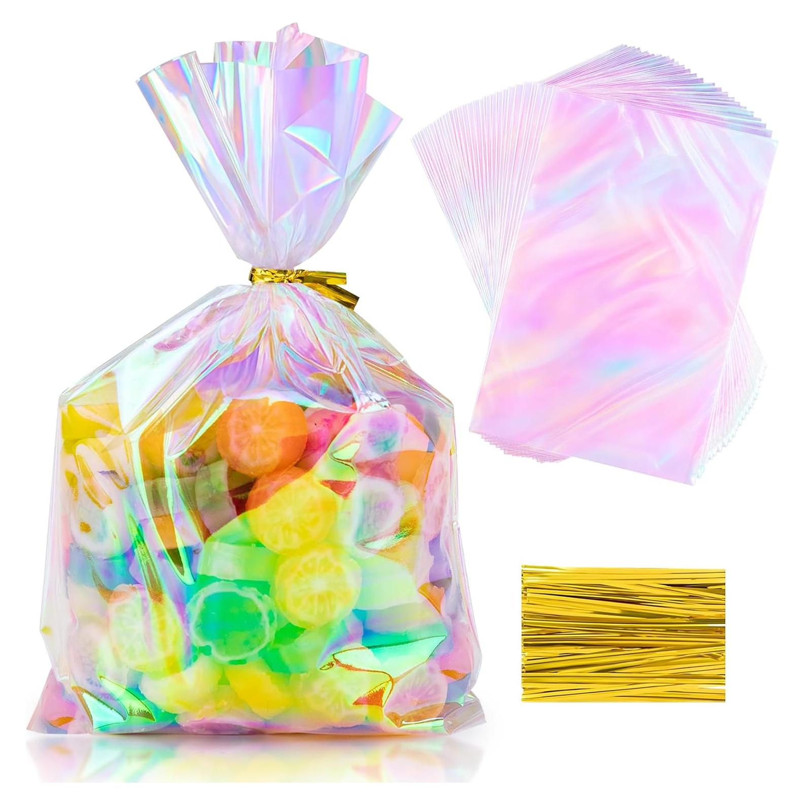 160 Bolsas de Celofán Iridiscentes 15.24x22.86 cm Aubeco