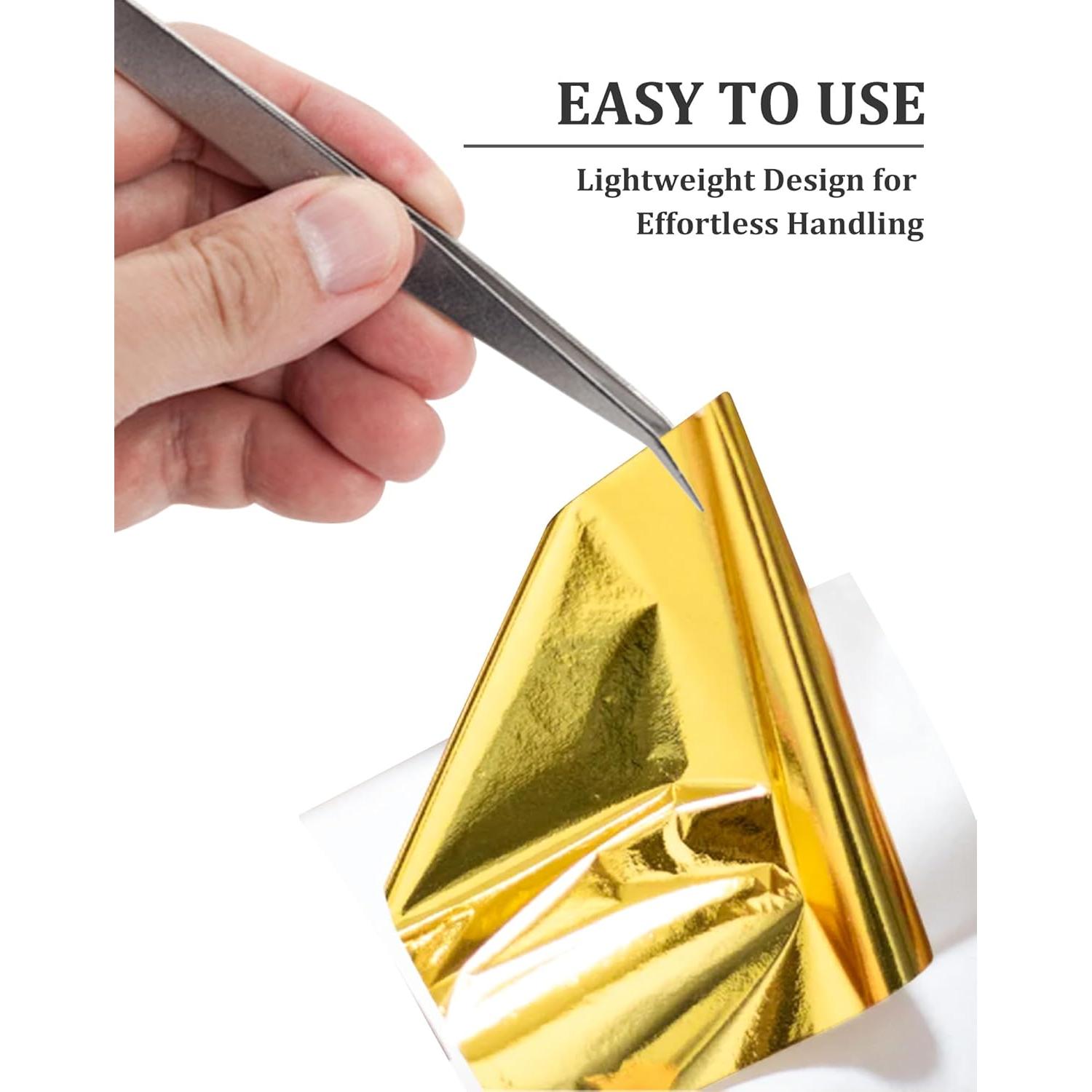 Hojas de Oro para Arte CINHOLL 100 Pcs 12.8x13.5 cm