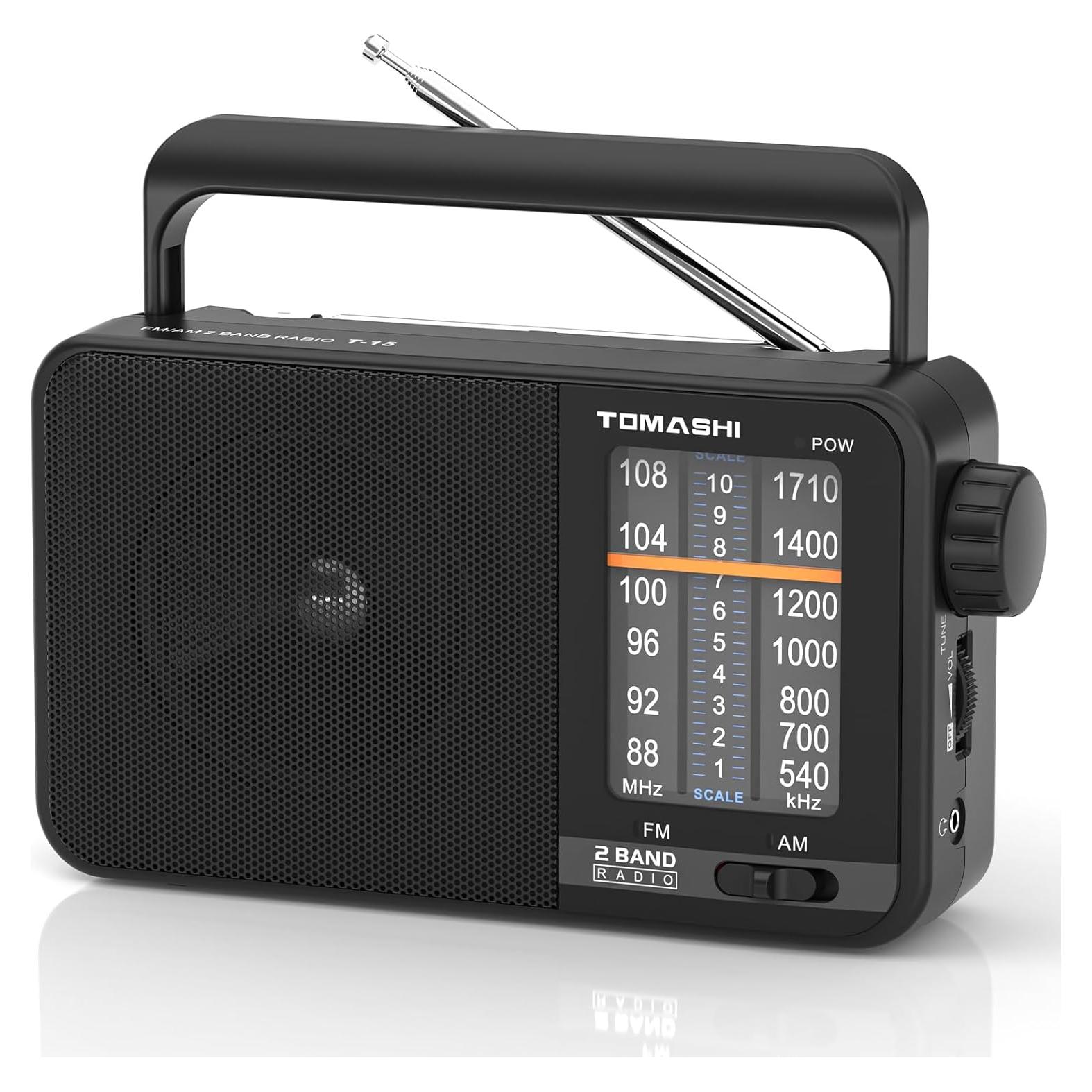 Radio Portátil AM FM TOMASHI T-15 con Altavoz 3.5"