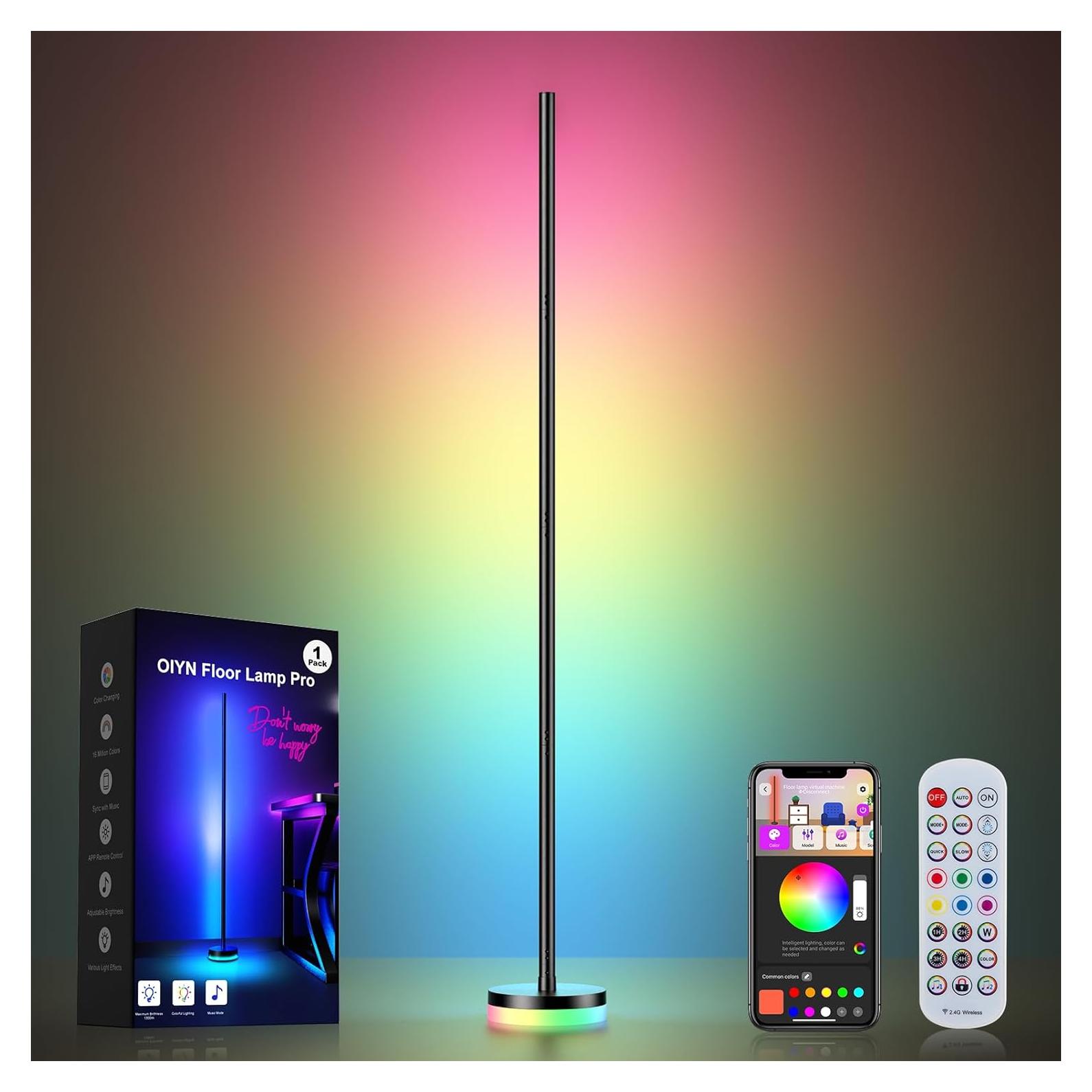 Lámpara de Pie LED RGBICW 1300lm Giant - Control Remoto, App