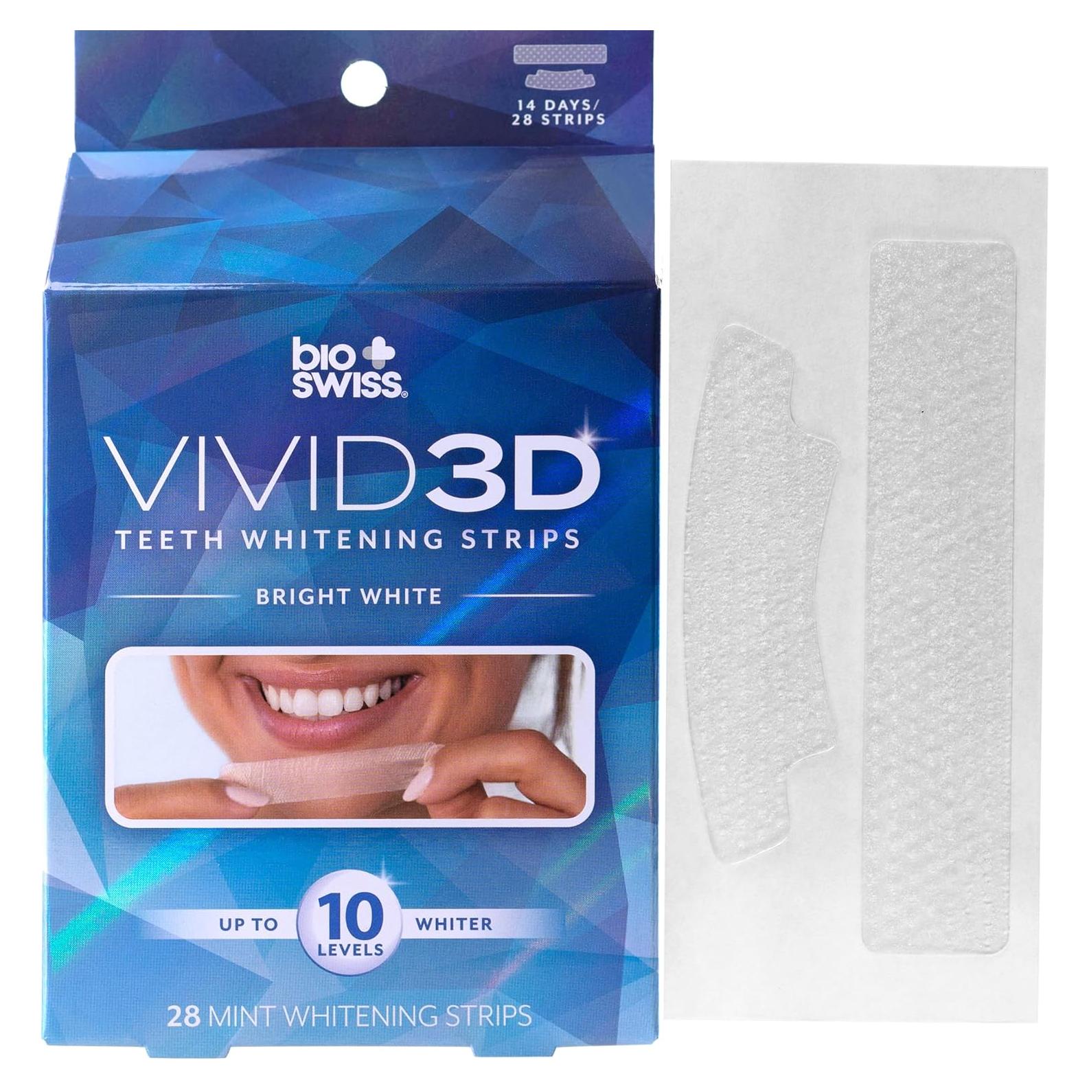 Tiras Blanqueadoras de Dientes BioSwiss Optic Bright 28 Unidades