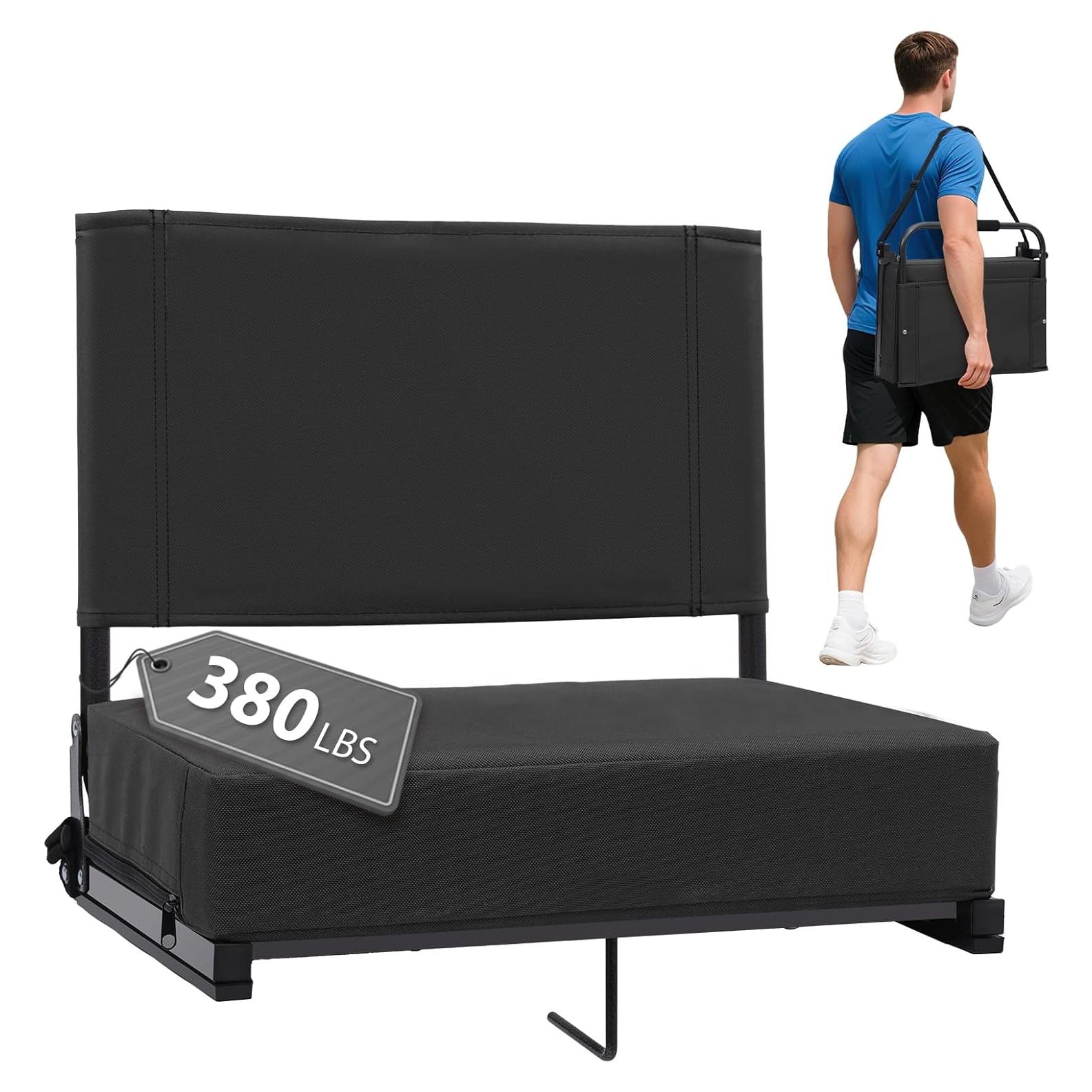 Asiento Plegable Acolchado Sekey para Estadio con Respaldo 46.7 cm