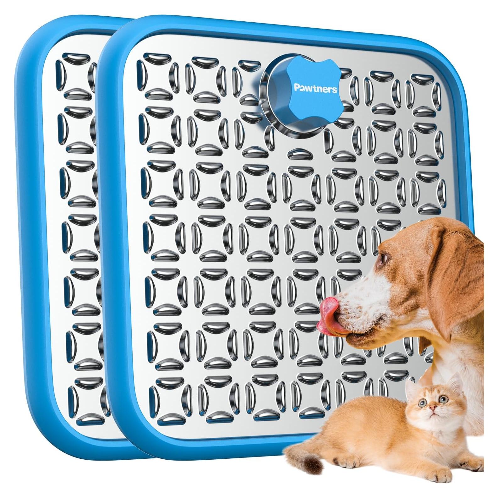 Alfombrilla Lick Pawtners para Perros Grandes - Paquete de 2 Azul