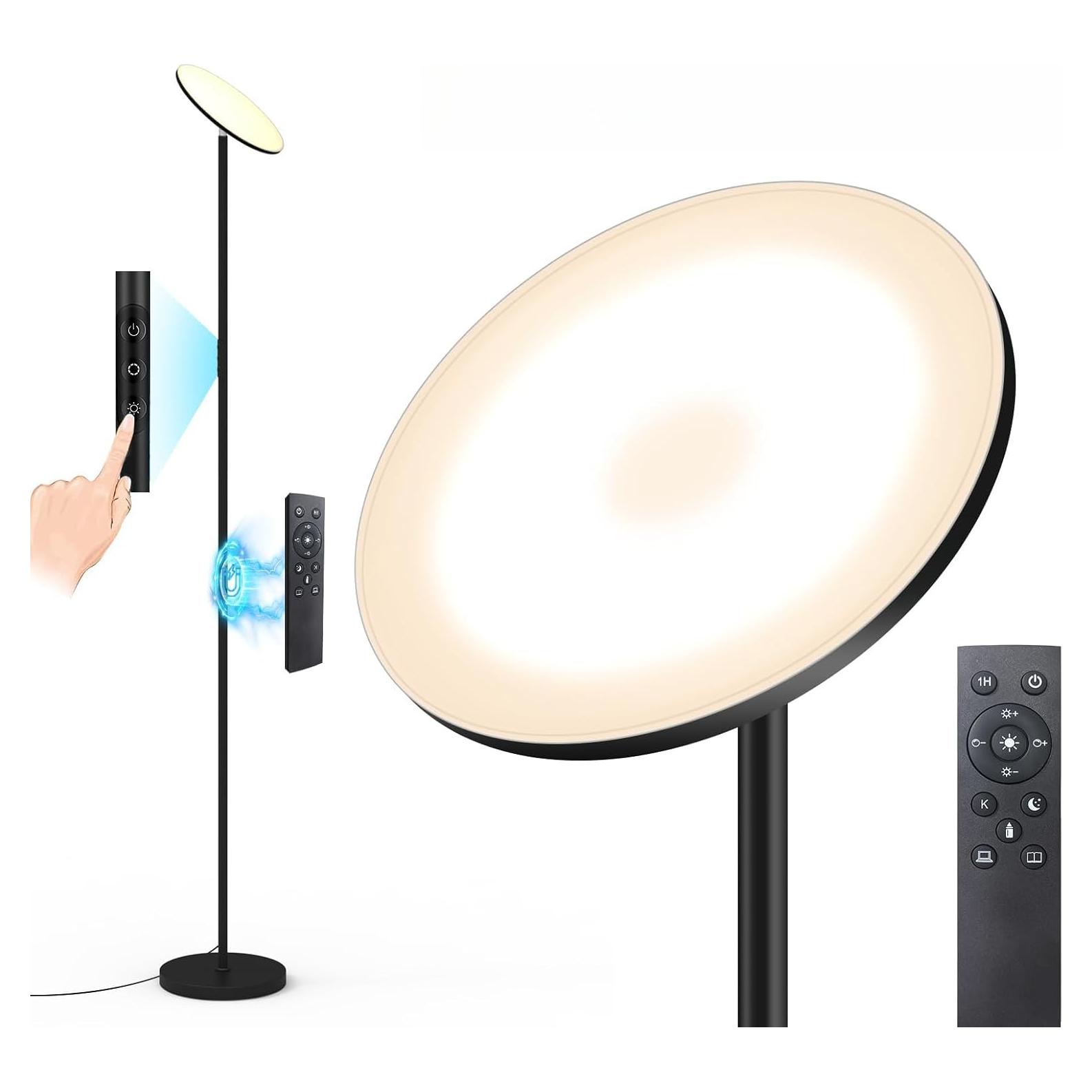 Lámpara de Pie LED Lilaiaro 36W 3600LM Control Remoto Negra