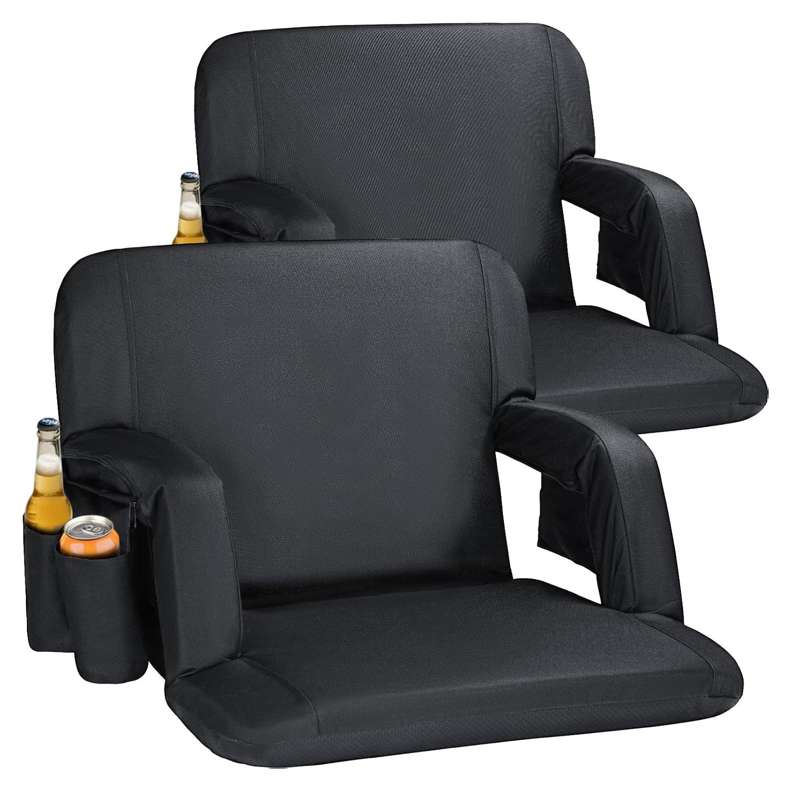 Sillas de Estadio Gbekery LY-FLY-2 Acolchadas 2 Paquete Negro