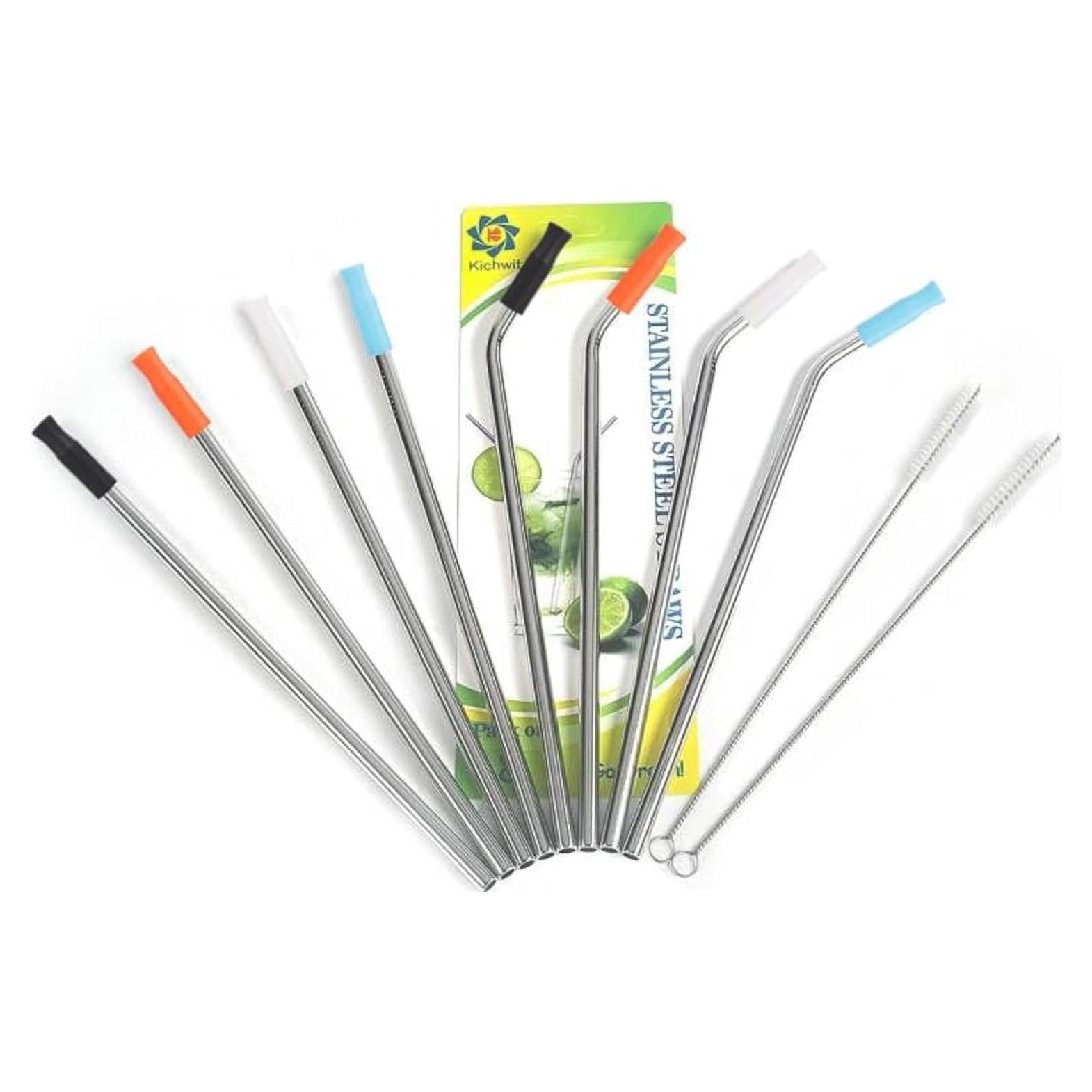 Juego de Popotes de Acero Inoxidable Kichwit 26.67 cm - 8 Unidades