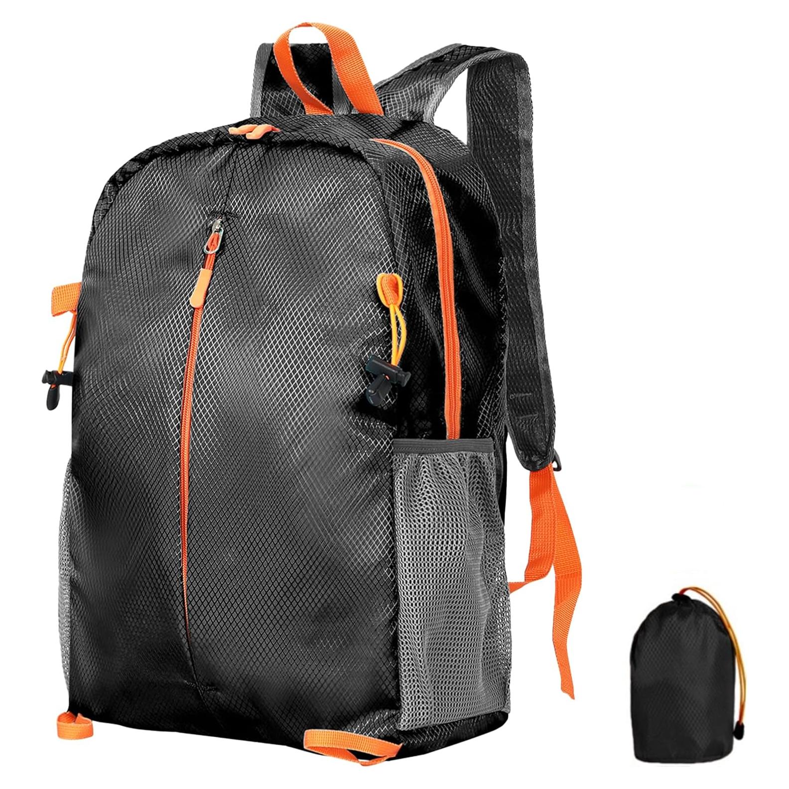 Mochila Plegable 15L Yloxuf Impermeable Negra para Viaje