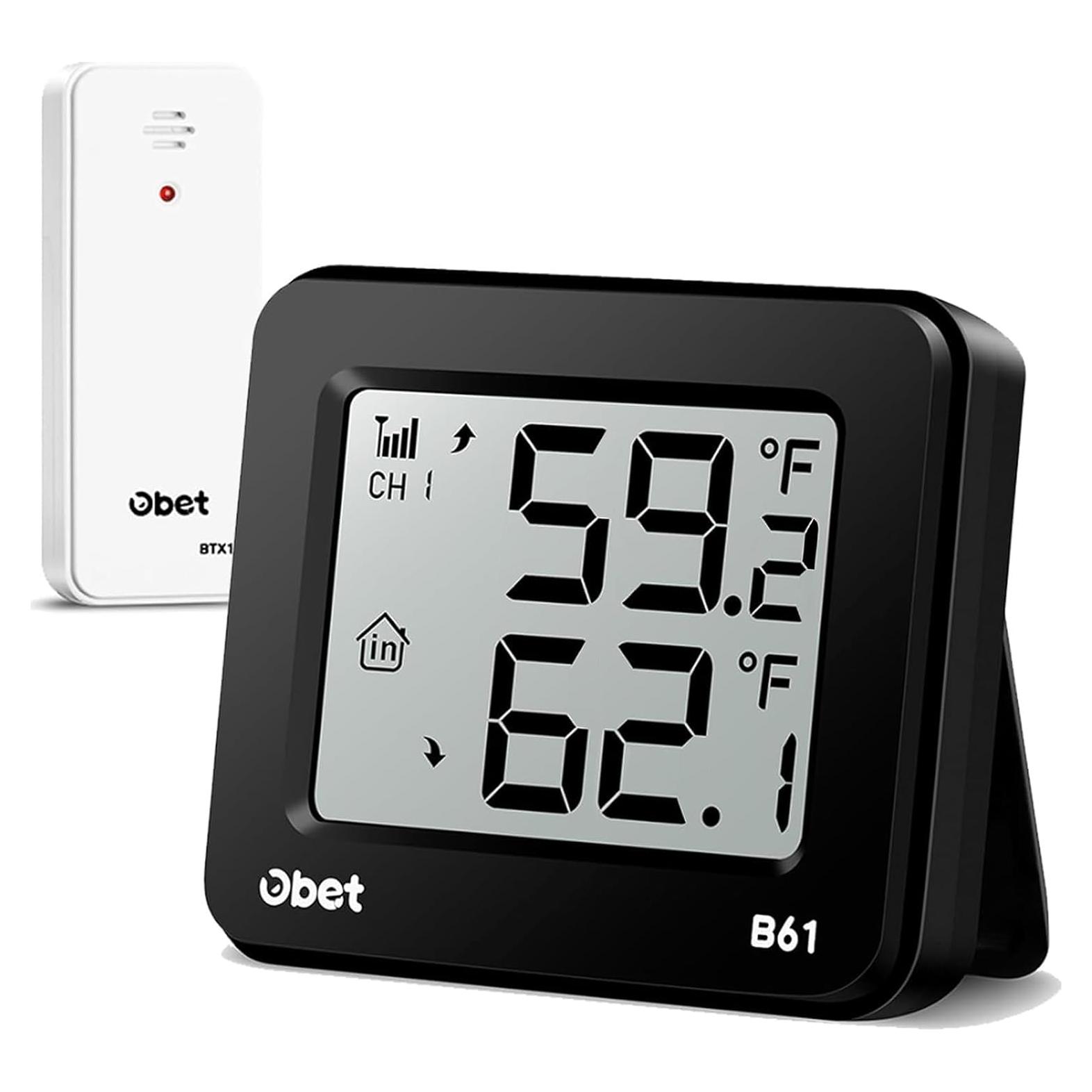 Termómetro Inalámbrico Interior Exterior OBET B61 150m Negro