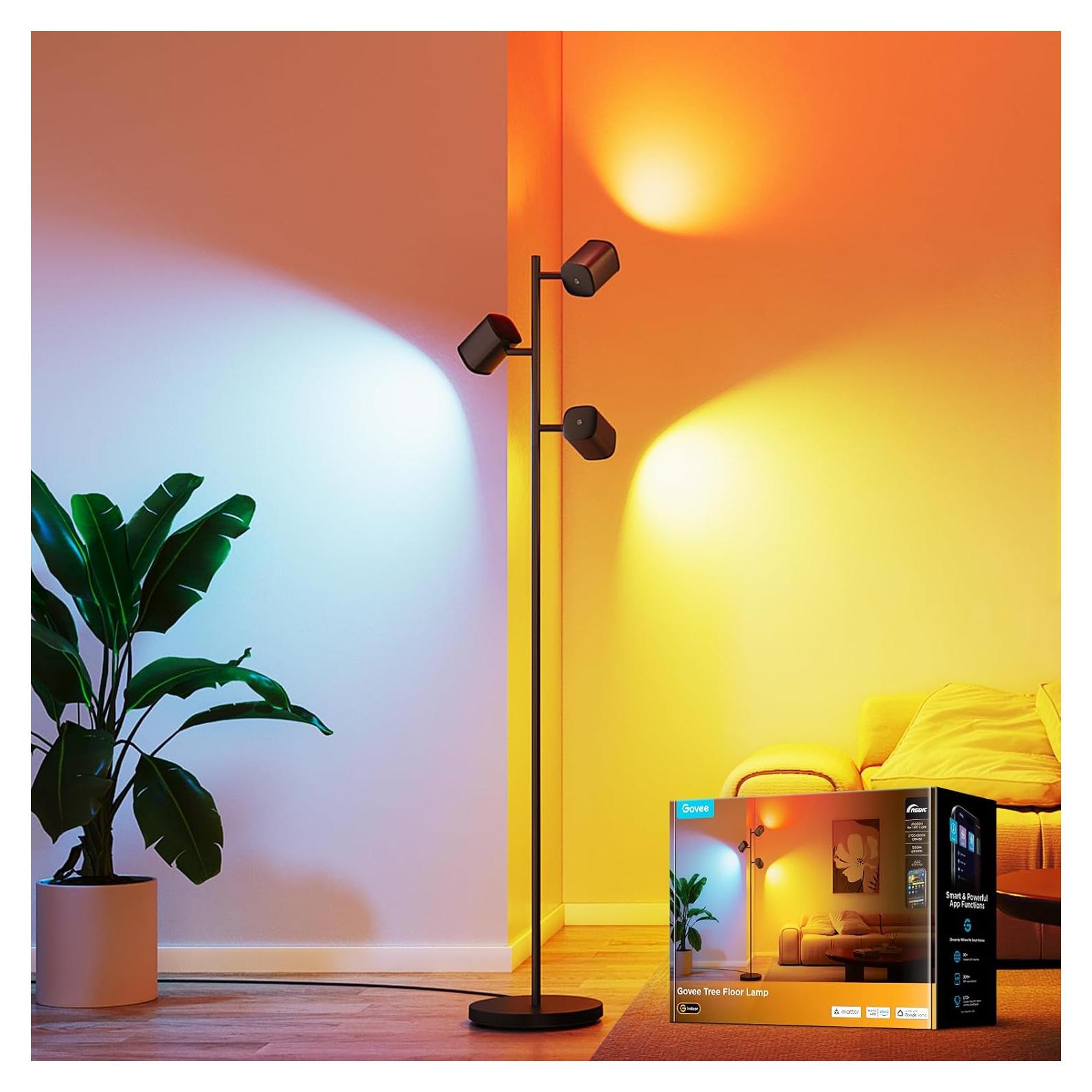 Lámpara de Pie Govee H60B2 con 3 Luces Rotativas y 64 Escenas