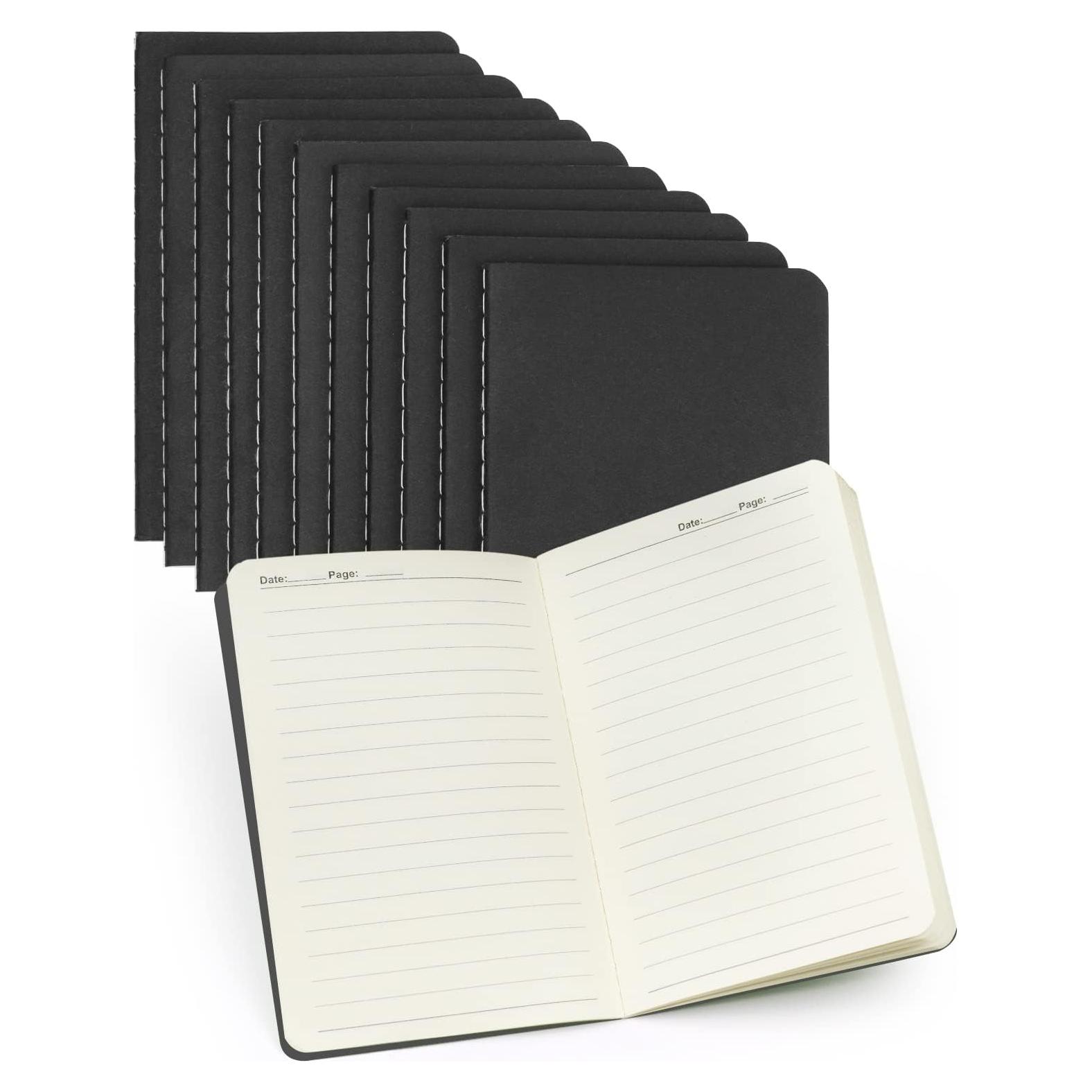 Cuadernos de Bolsillo Gwybkq 12 Piezas 30 Hojas Negro