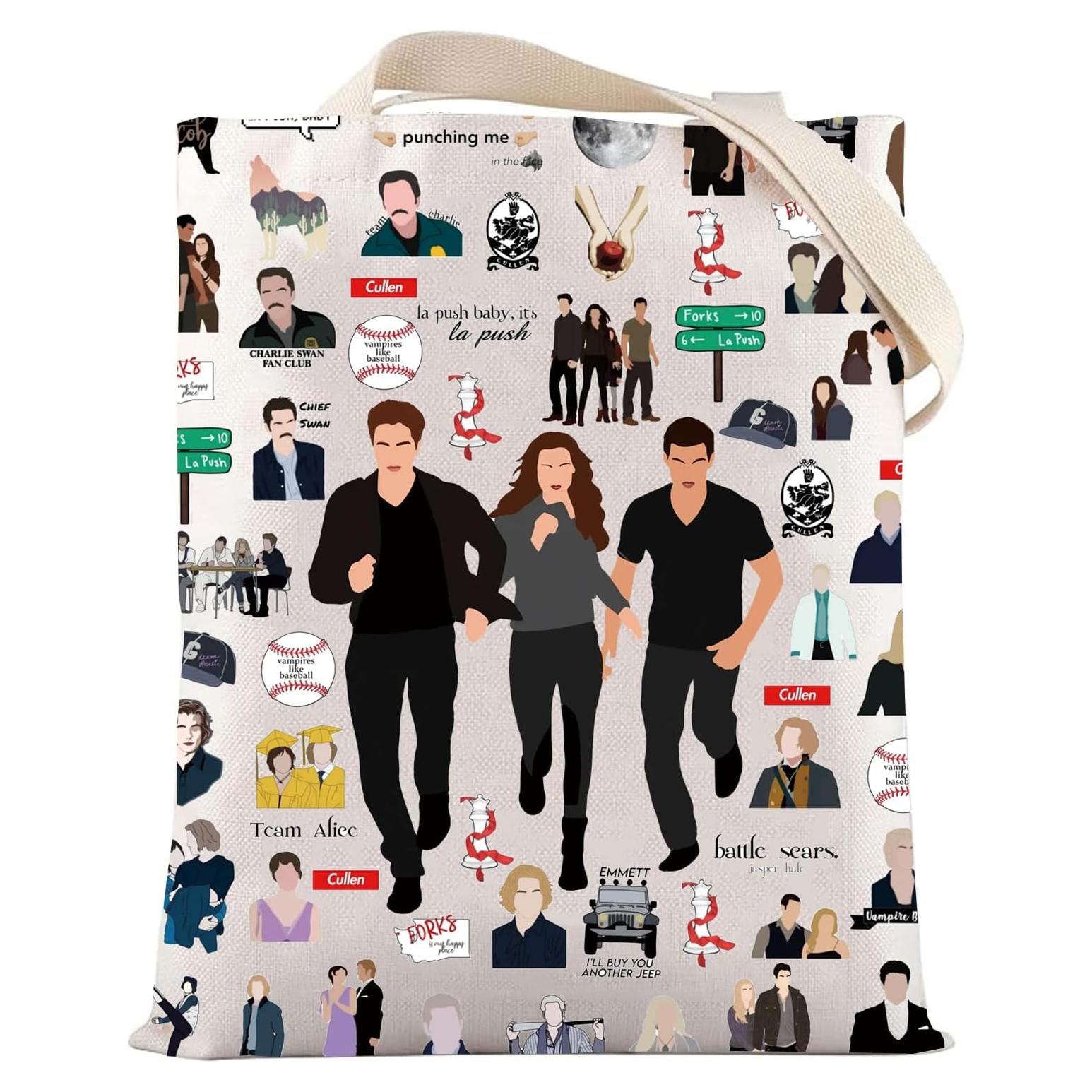 Bolsa Tote de Lona LEVLO Cullen T para Fans de Vampiros