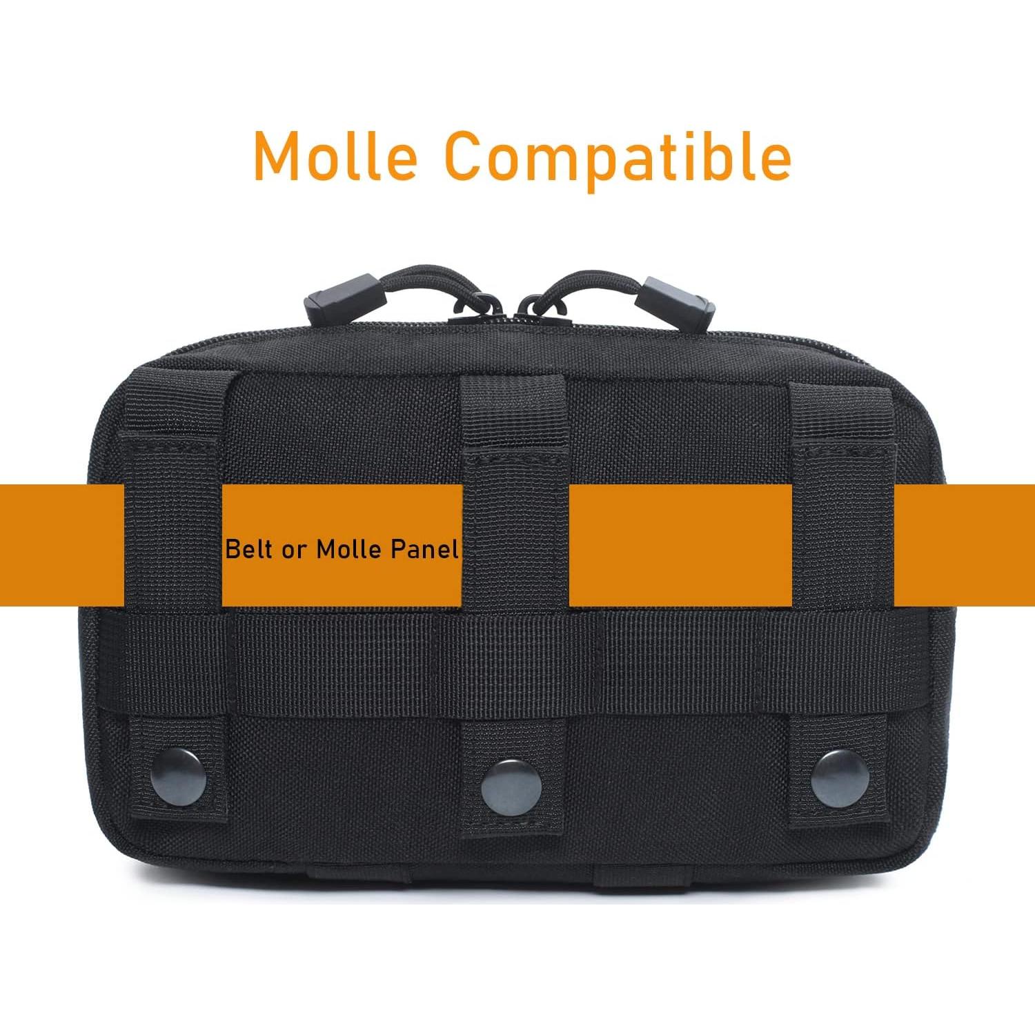 Bolsa Administrativa Molle Táctica Atwilltap Negra 22.1x13.5cm