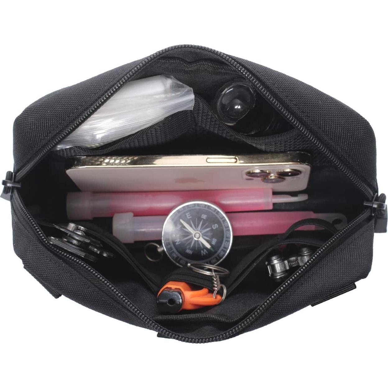 Bolsa Administrativa Molle Táctica Atwilltap Negra 22.1x13.5cm