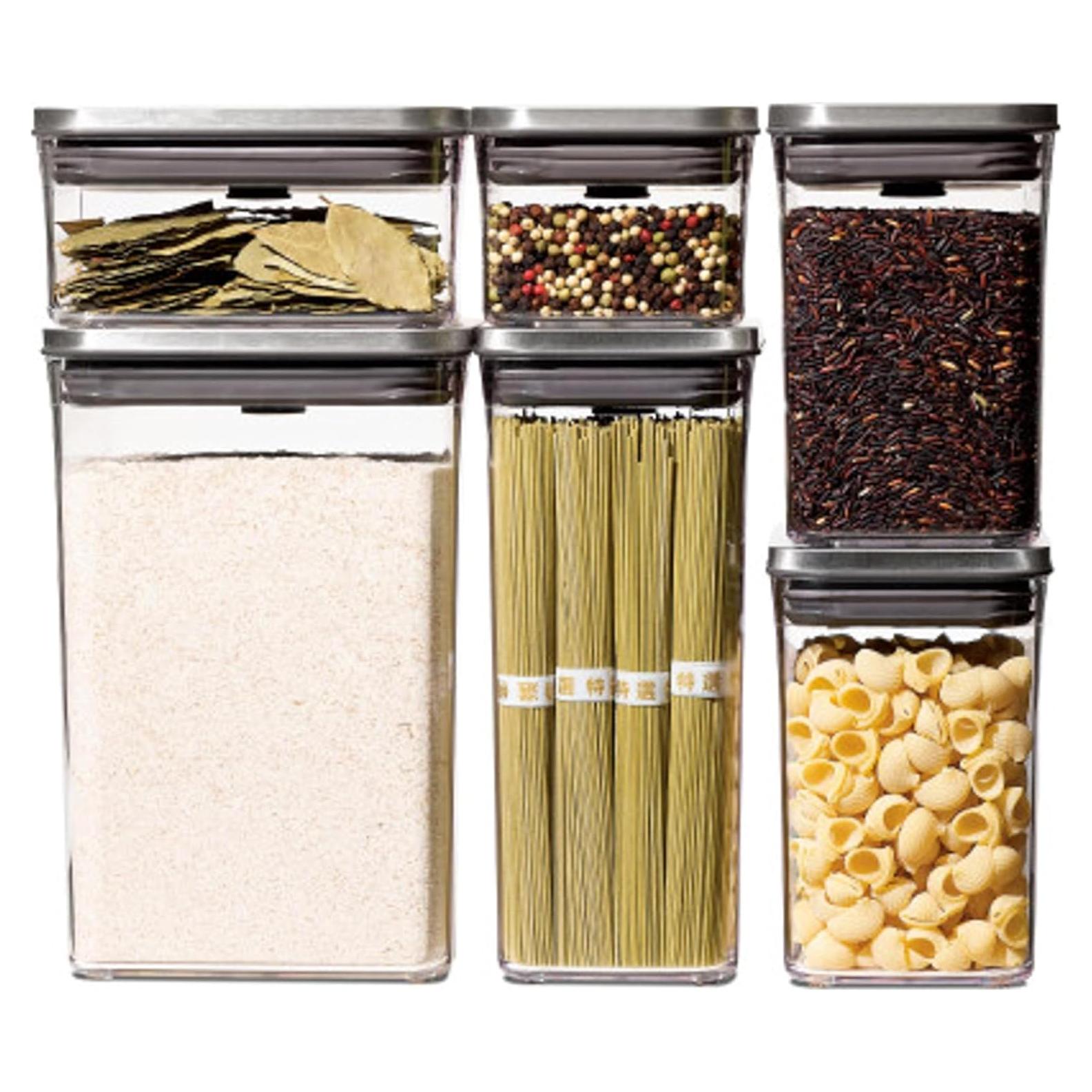 Conjunto de 6 Contenedores Herméticos OXO SteeL 0.4 a 4.4 Qt