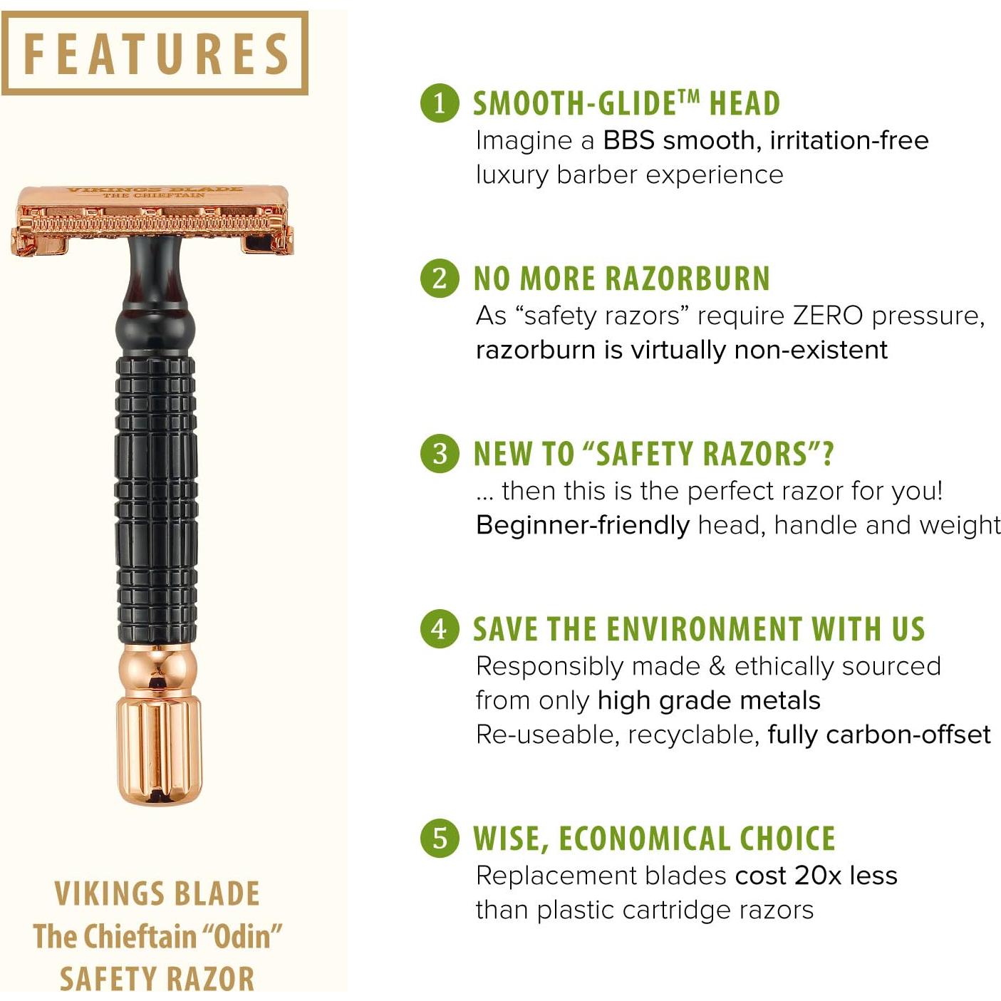 Afeitadora de Doble Cuchilla Vikings Blade Jefe Odin + 5 Cuchillas