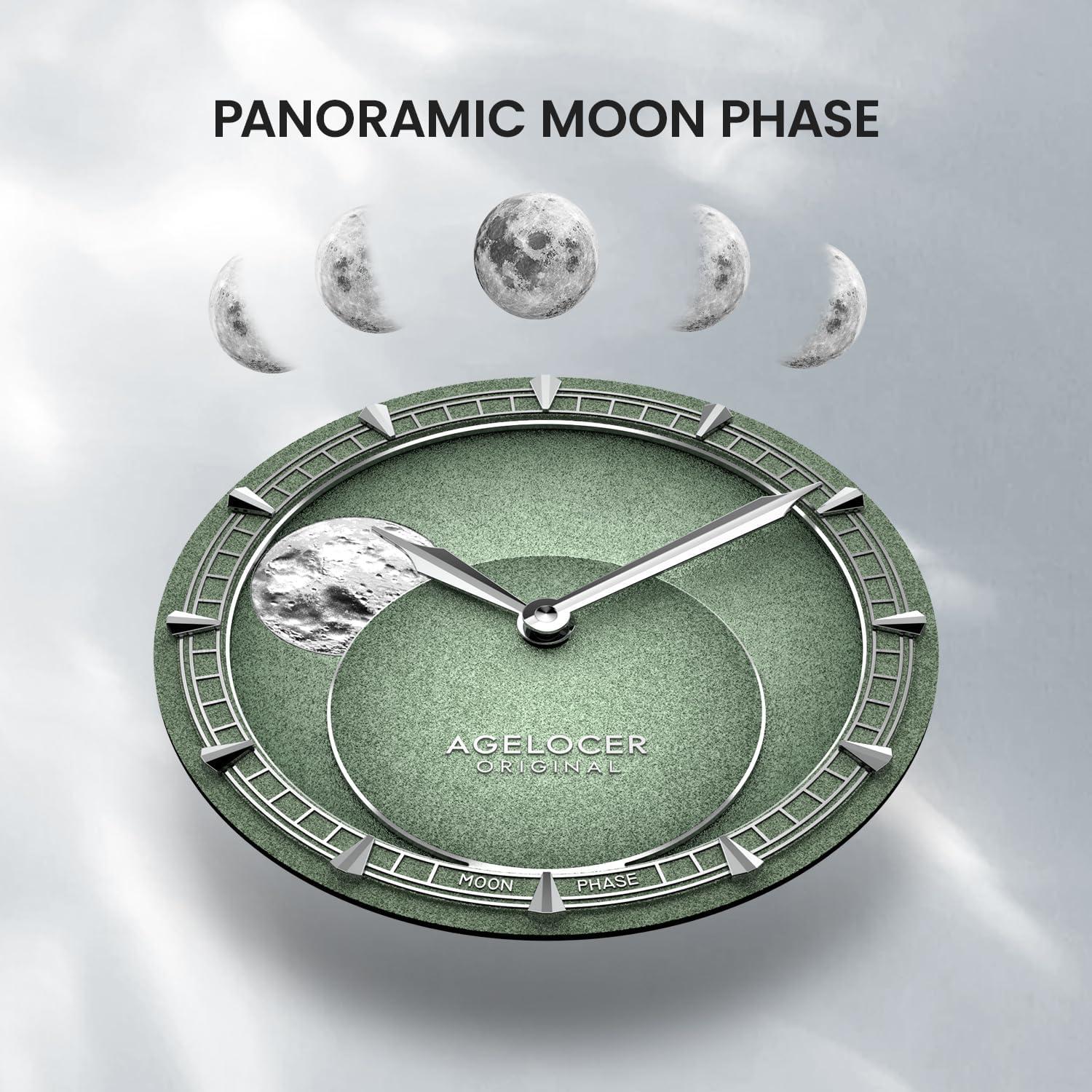 Reloj Mecánico AGELOCER 29.51 Días Fase Lunar Hombre