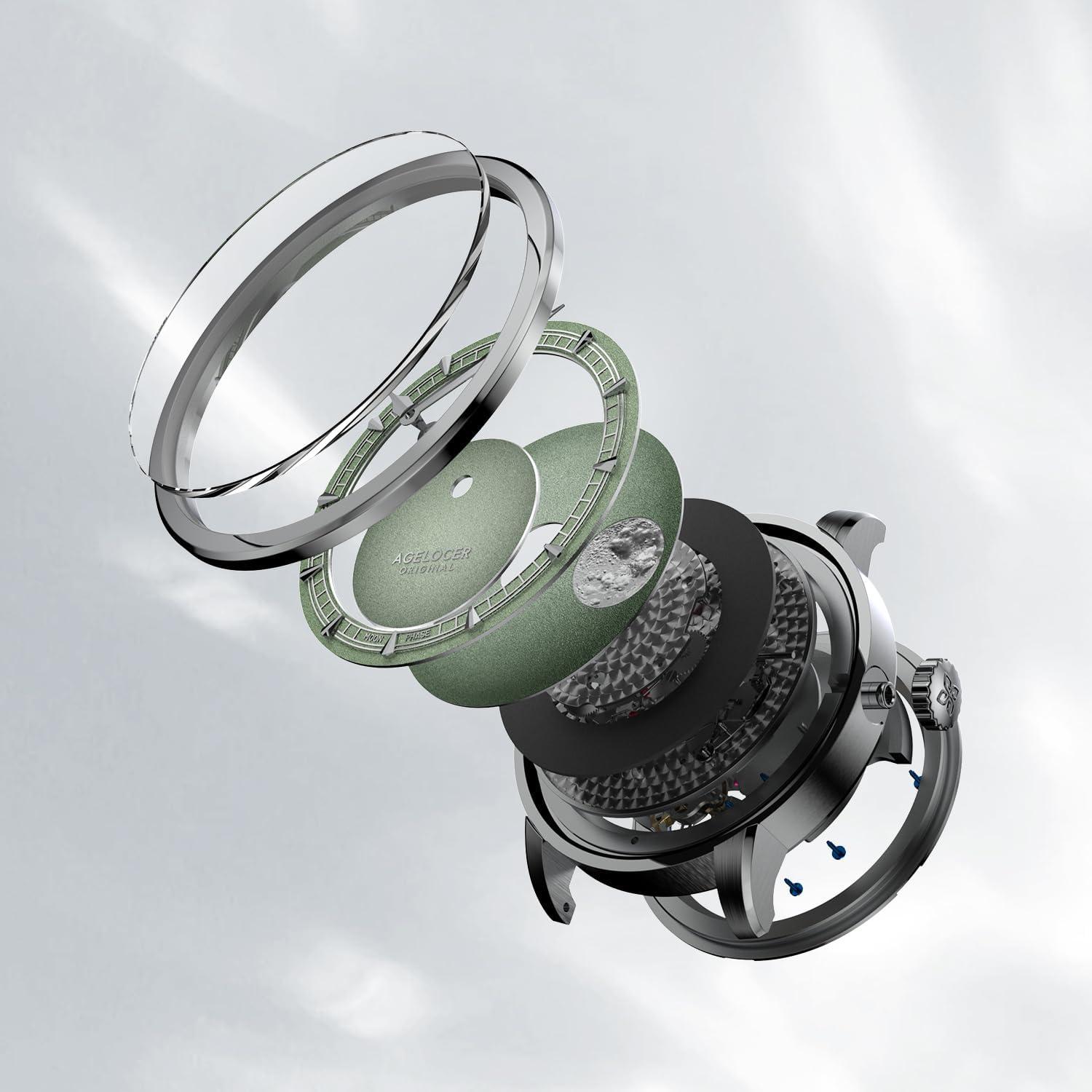 Reloj Mecánico AGELOCER 29.51 Días Fase Lunar Hombre