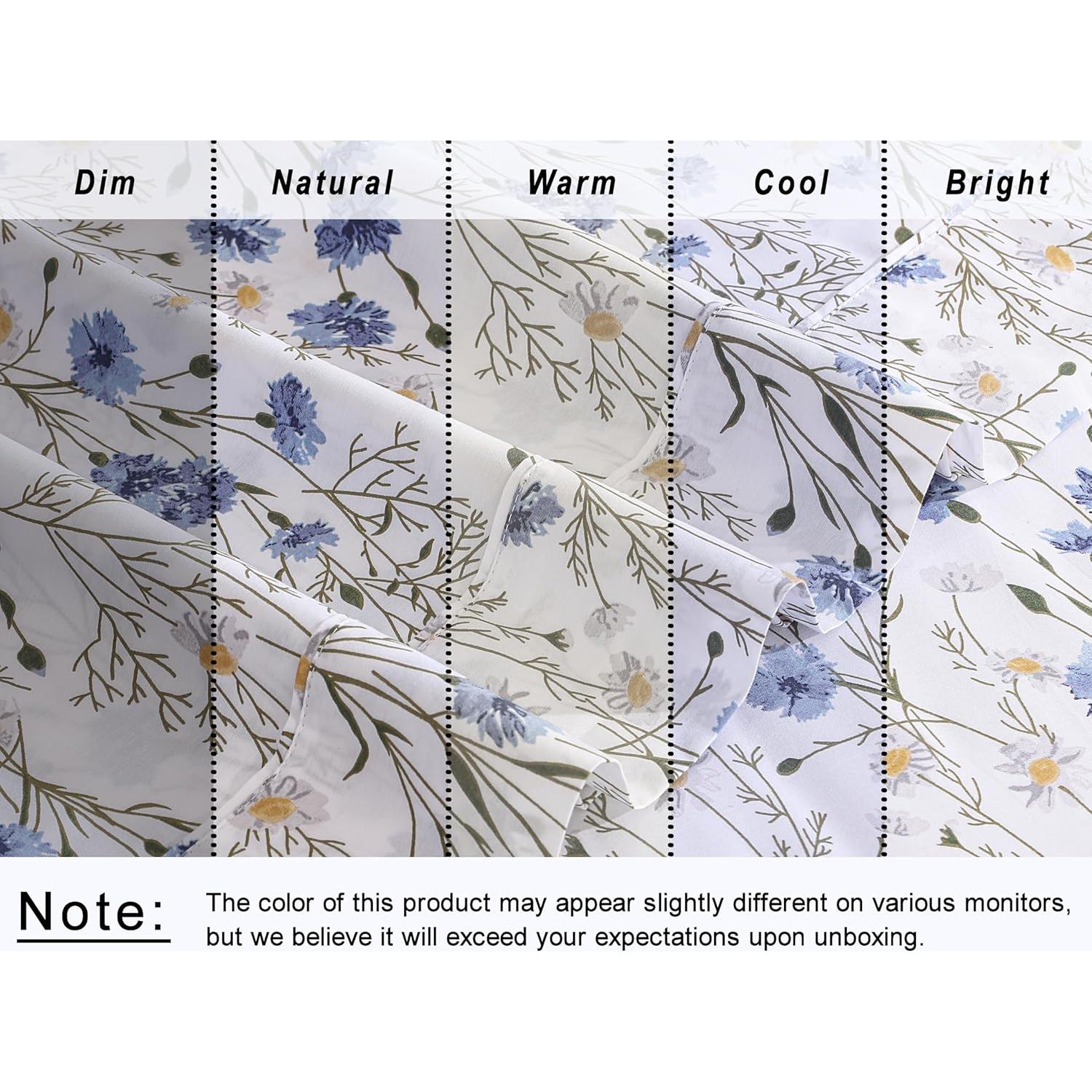 Sábanas Queen 100% Algodón RUVANTI Percale Floral 4 Piezas