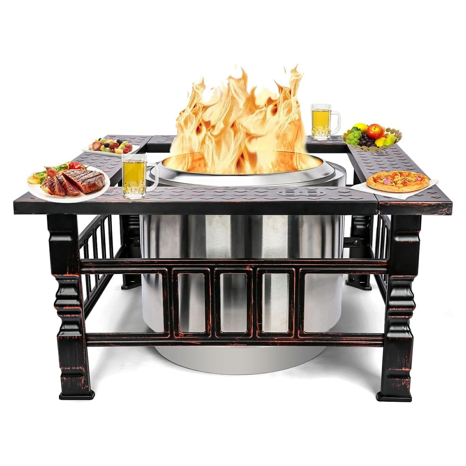 Mesa de Rodeo para Fogata Uniflasy 32" Acero Negro